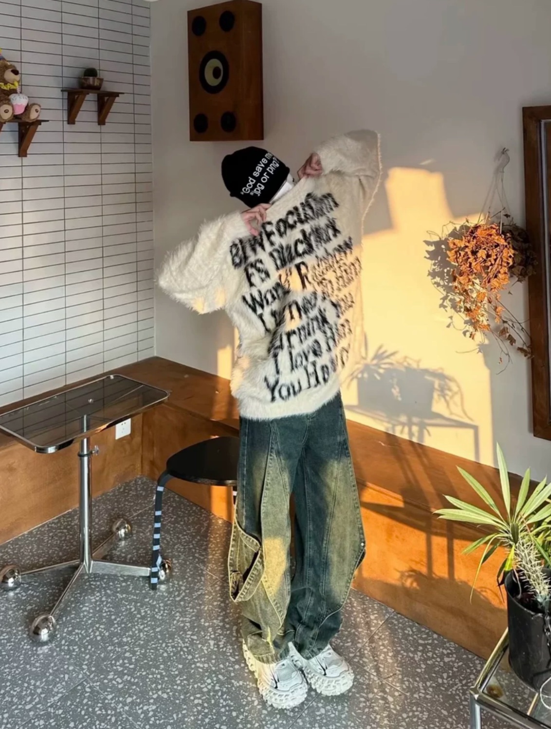 美式潮牌圓領毛衣