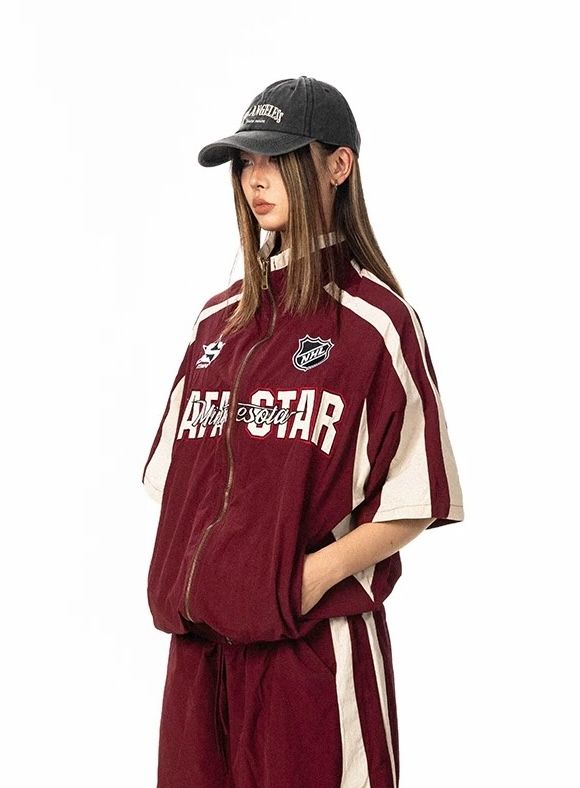 夏季美式街頭薄款短袖夾克_msj001