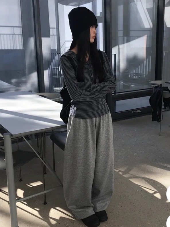 Anyonemore鬆緊腰寬鬆棉褲
