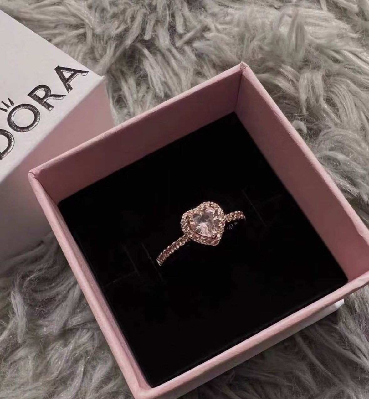 《現貨》潘朵拉粉嫩愛心戒指