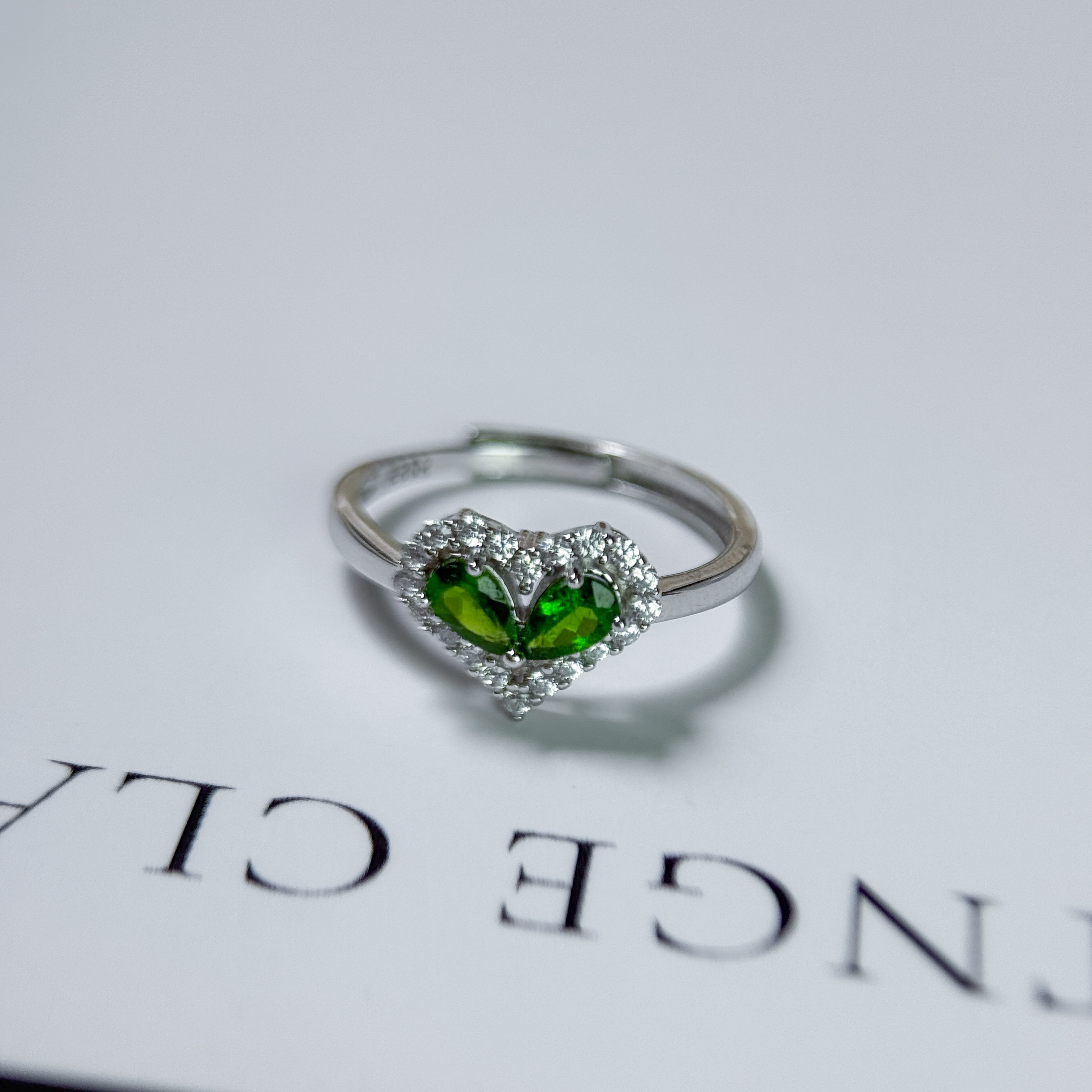 綠透輝石 愛心款 925純銀