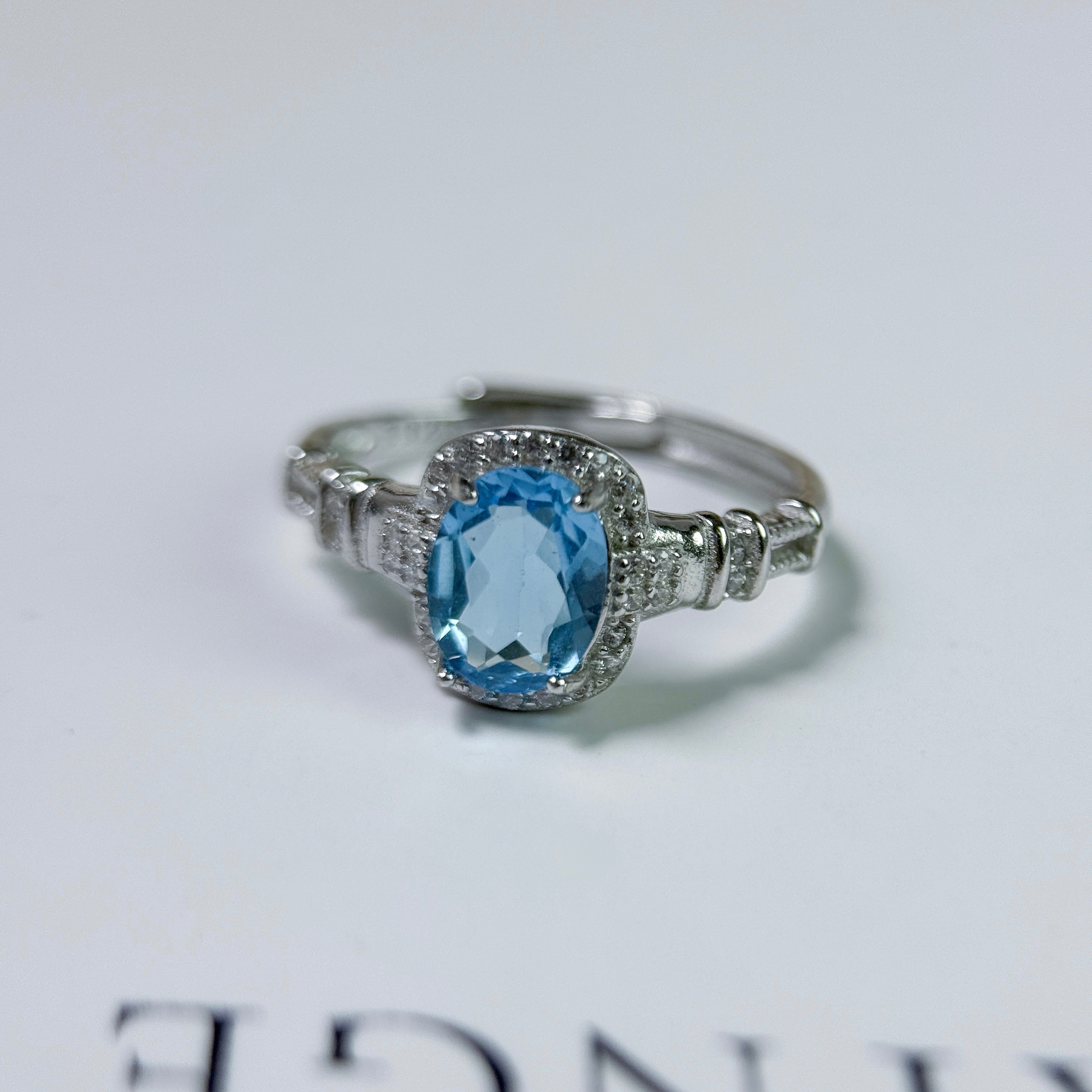 瑞士藍托帕石 925銀戒指