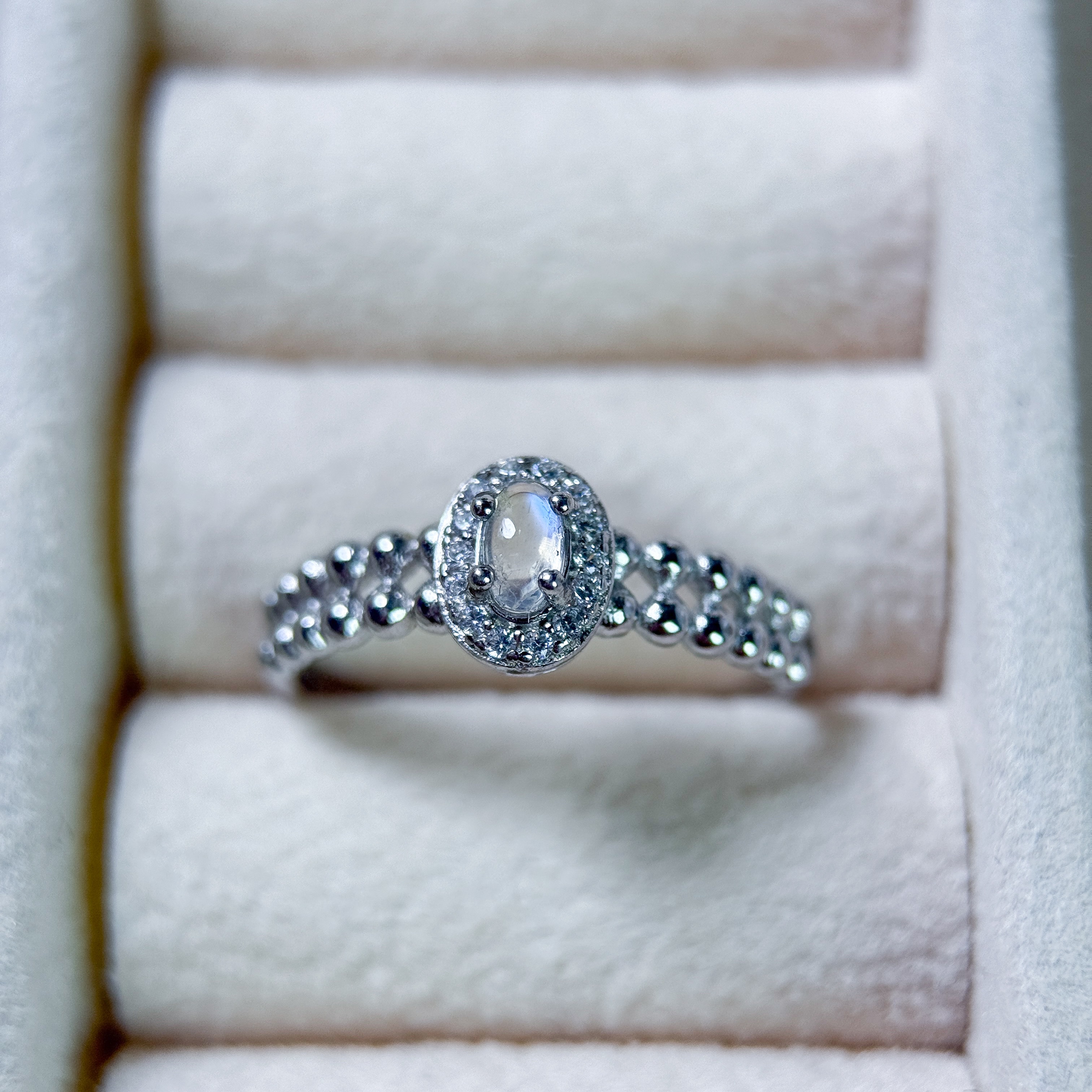 月光石 925銀戒指