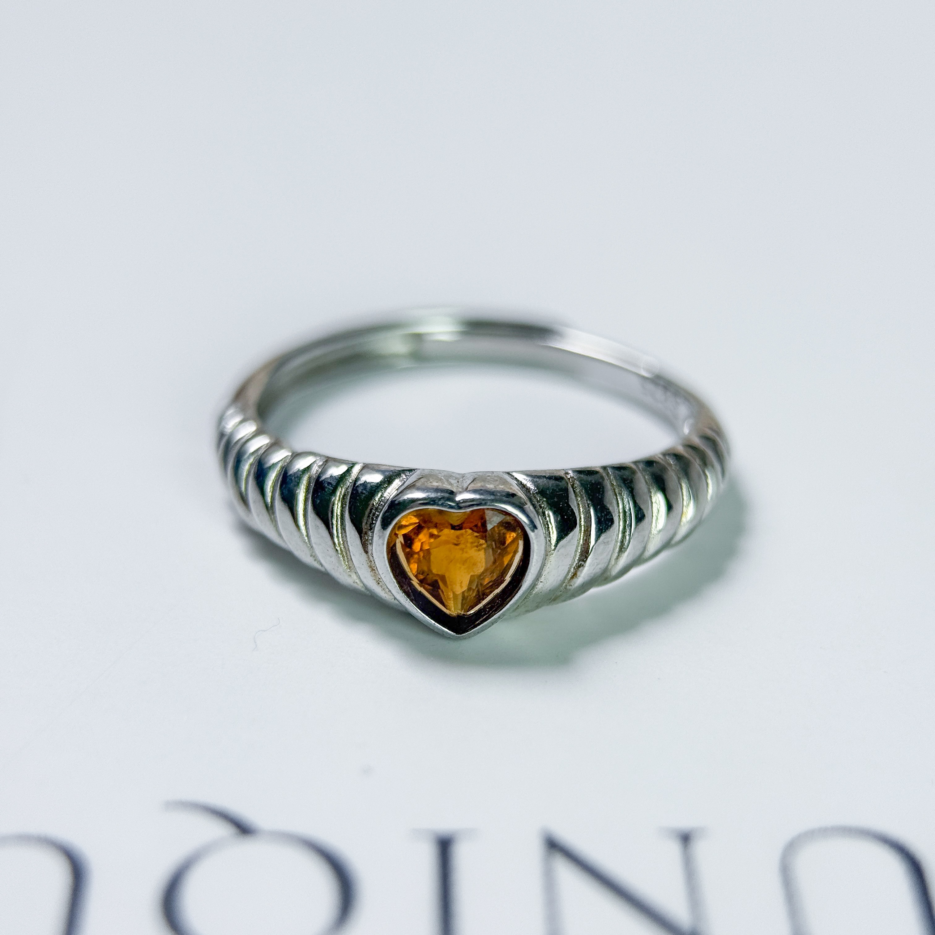 橘碧璽 925銀戒指