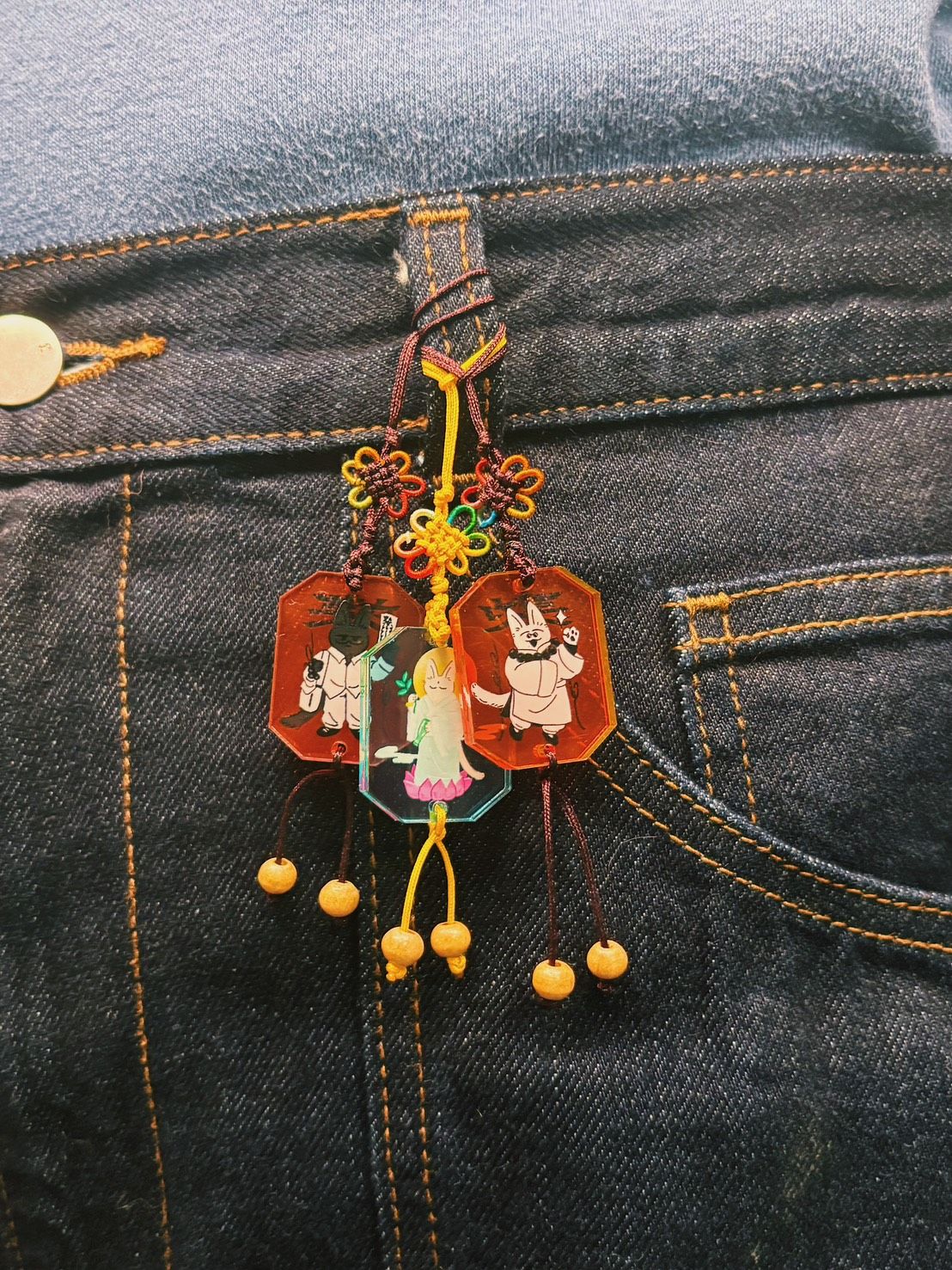 毛嗷八角壓克力吊飾