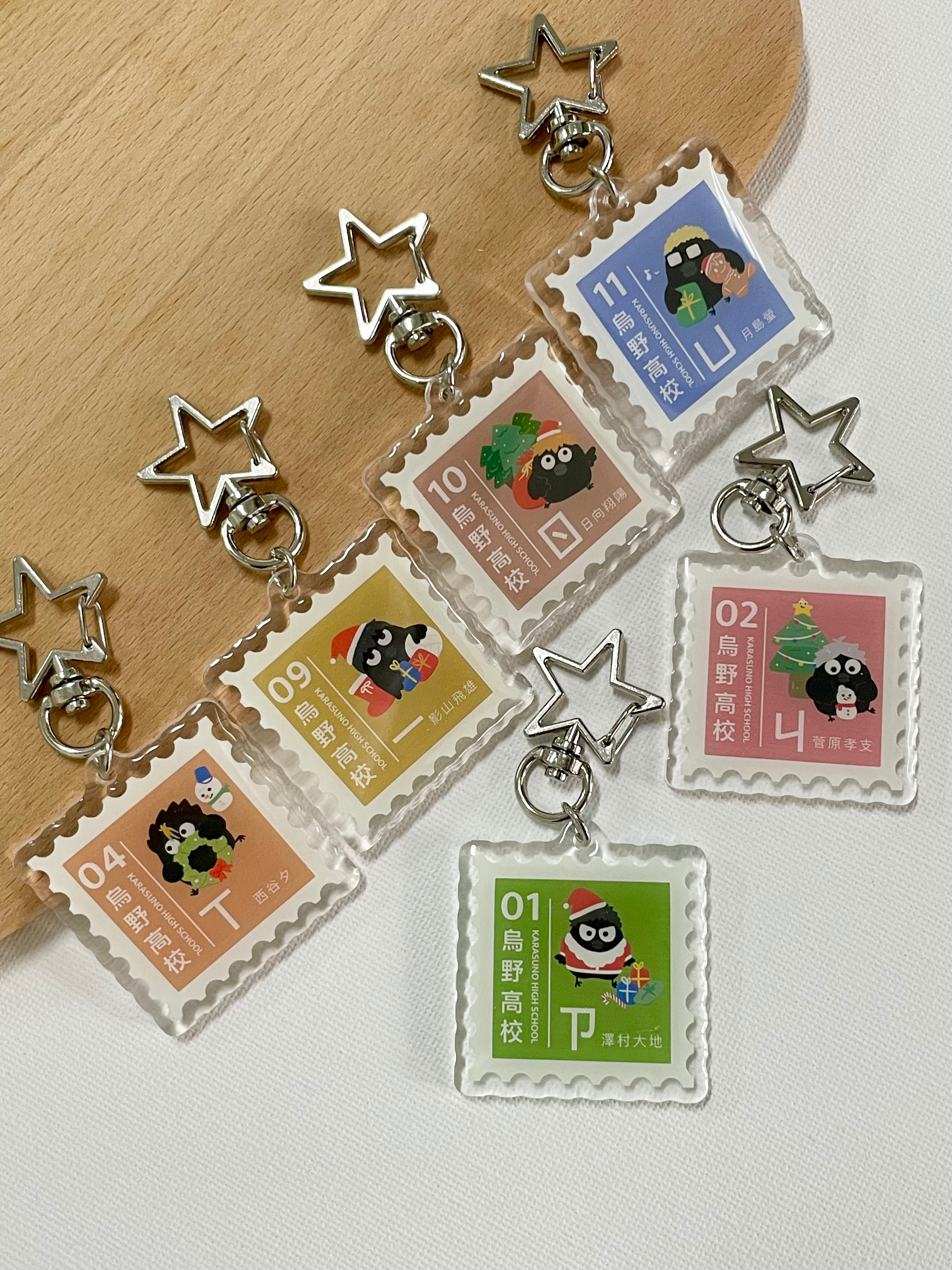 排球少年二創｜聖誕注音郵票滴膠吊飾