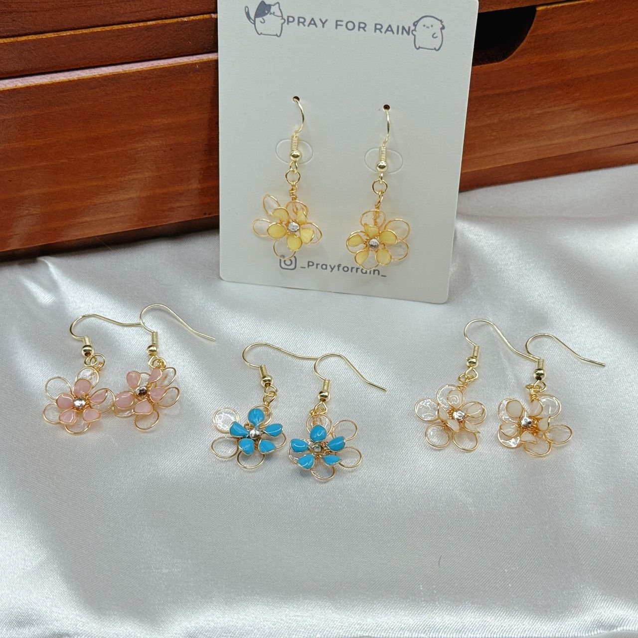 花露*.｡ ☂ 金線與銀線款 | 包14K金耳針、耳夾  | S925銀耳針、白K耳夾