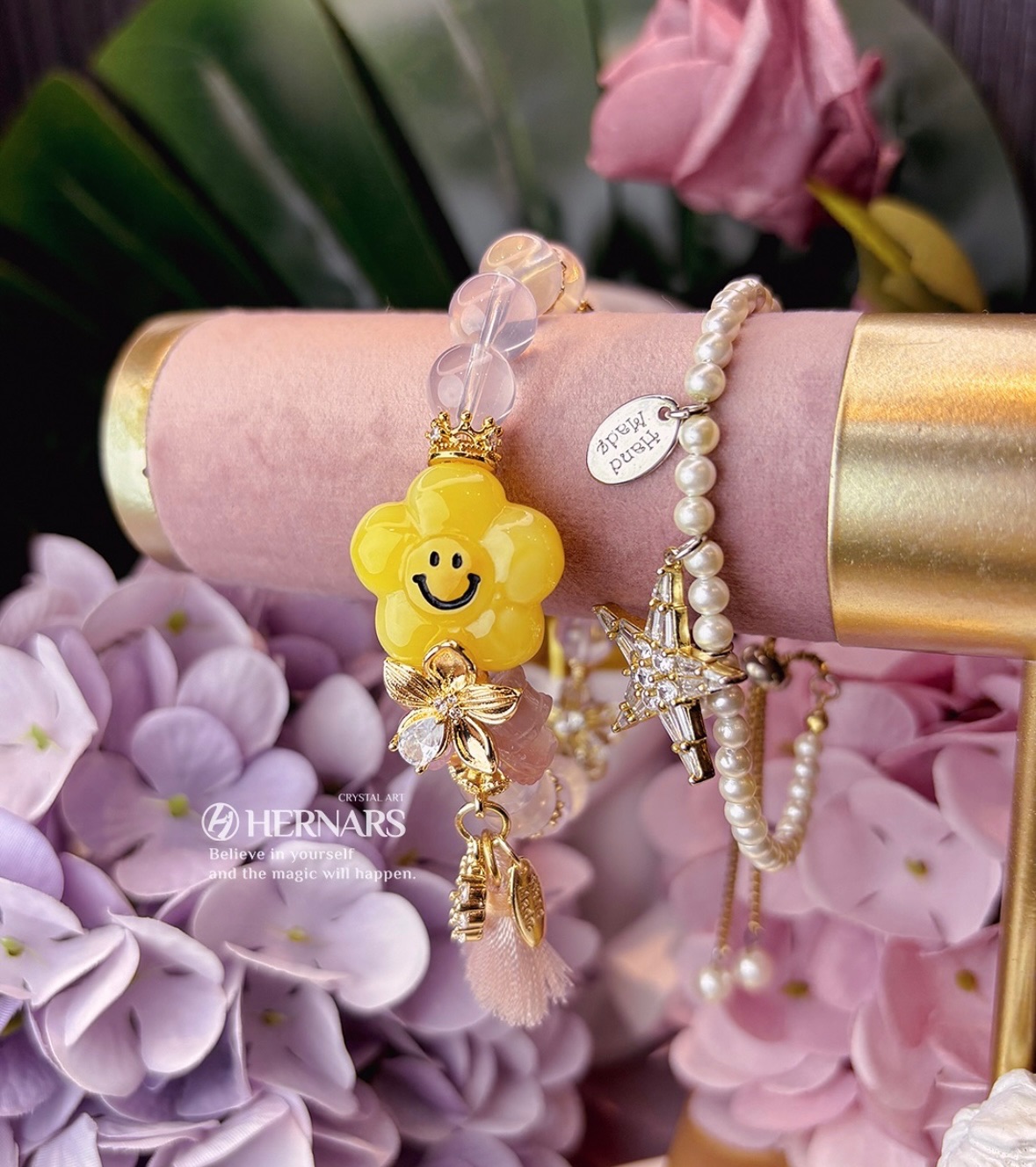 莫桑比克粉晶x微笑蜜蠟花