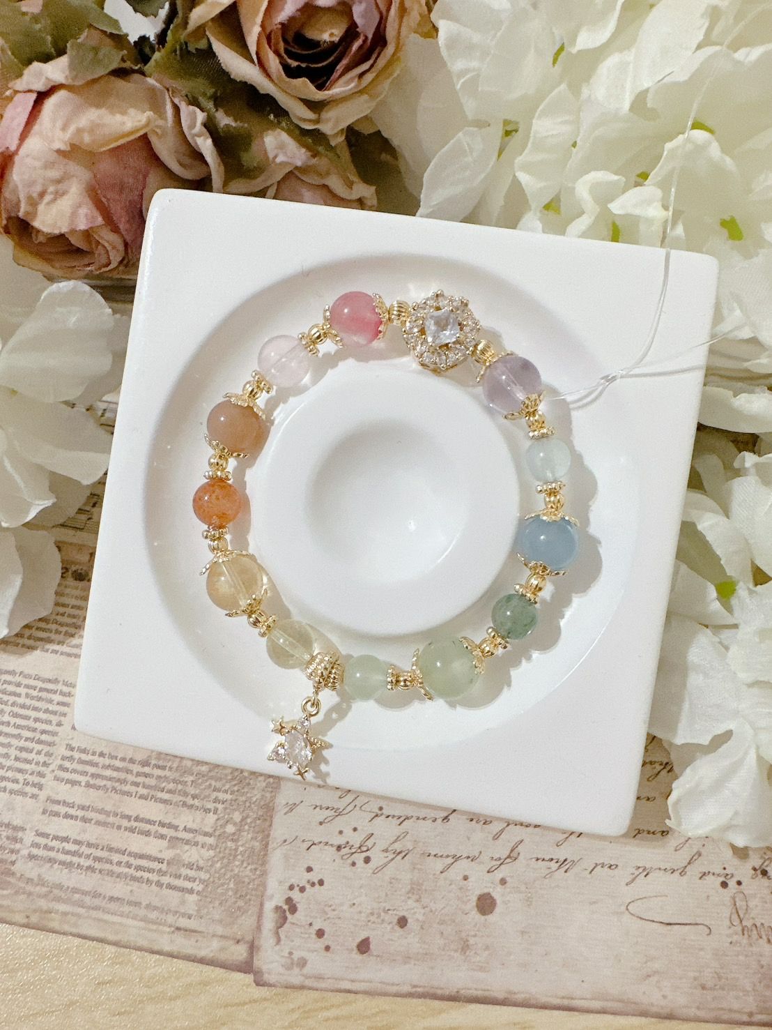 香緹石光✿天然石手作飾品  ꙳⋆° . 七彩光譜 ✧⭒.꙳   l櫻花雨 l星光粉晶 l橙月光 l金太陽 l客製水晶手鍊