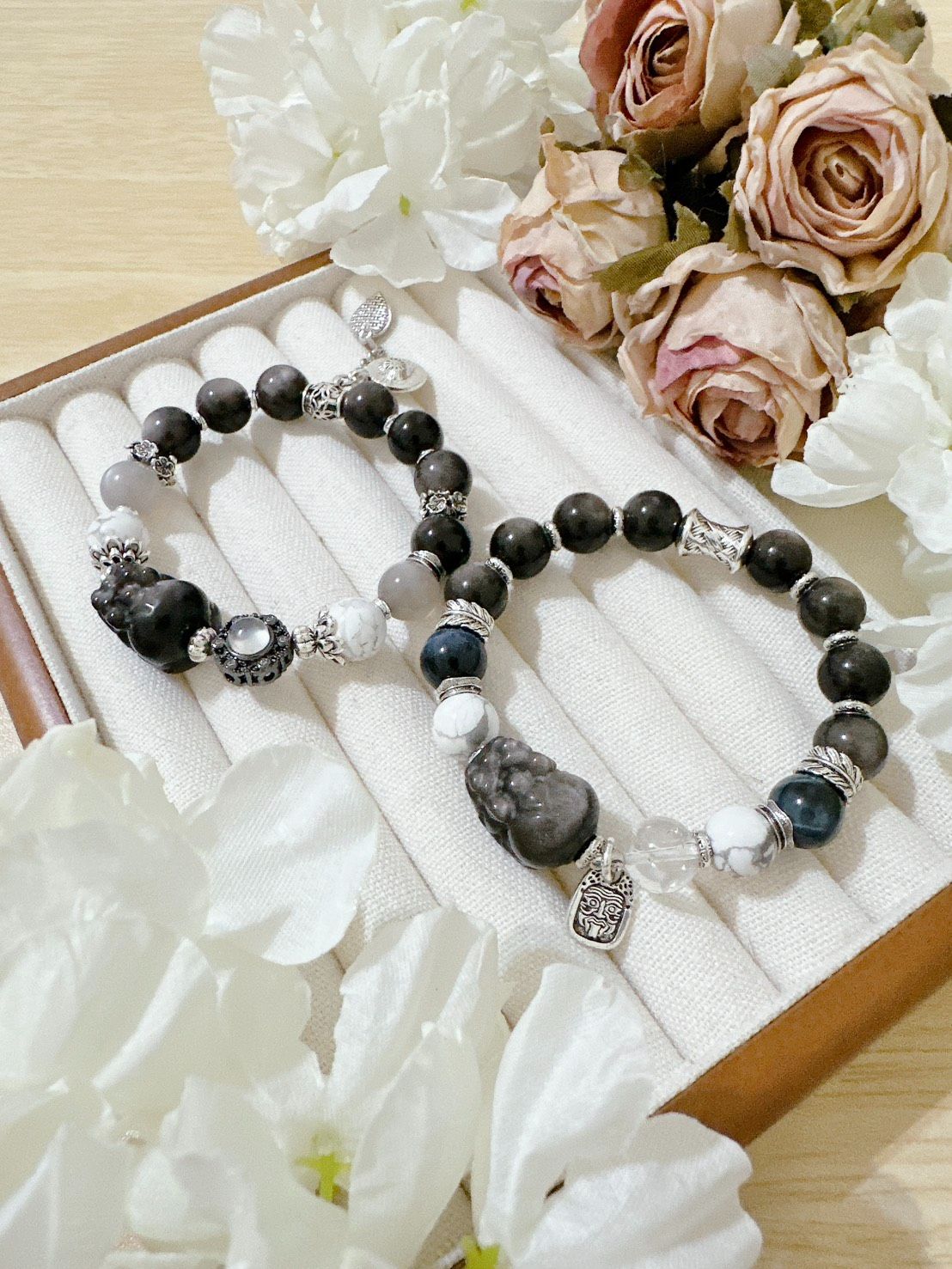 香緹石光✿天然石手作飾品  ꙳⋆° . 心石相印✧⭒.꙳   l銀曜石 l白松石 l灰月光 l藍月光 l藍虎眼 l白阿賽
