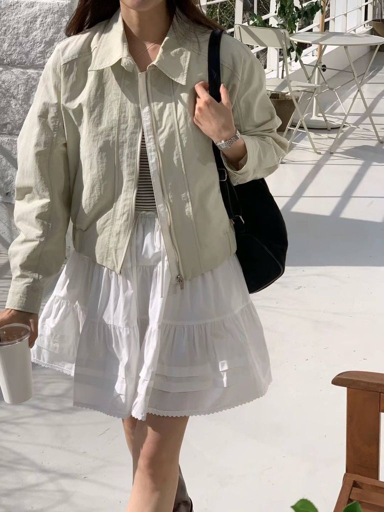 Venir 鬆緊綁帶蛋糕短裙*褲裙安全設計