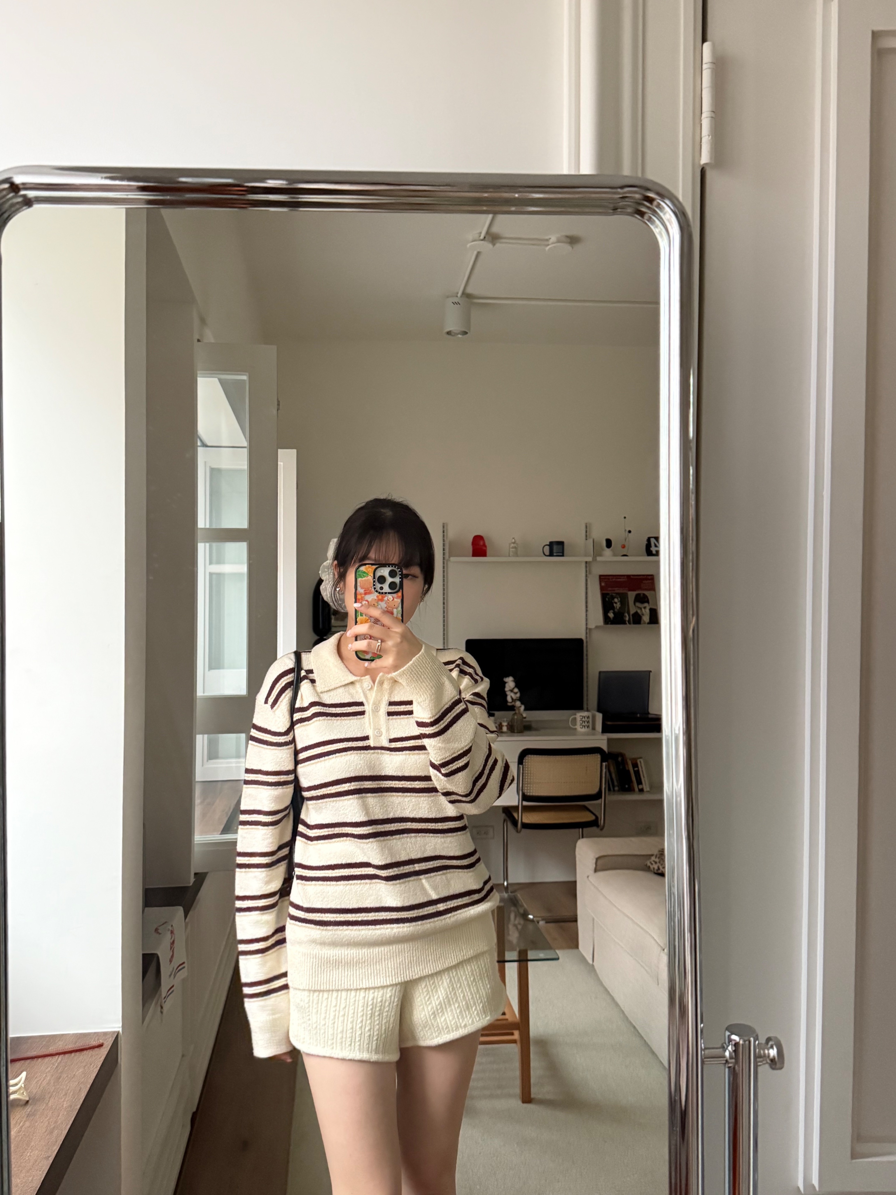 條紋撞色針織衫