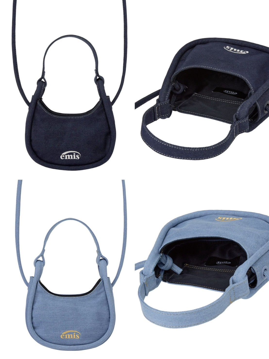 EMIS DENIM SMALL BAG 刺繡牛仔肩背包