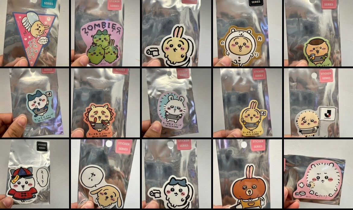 吉伊卡哇貼紙15種，均一價100