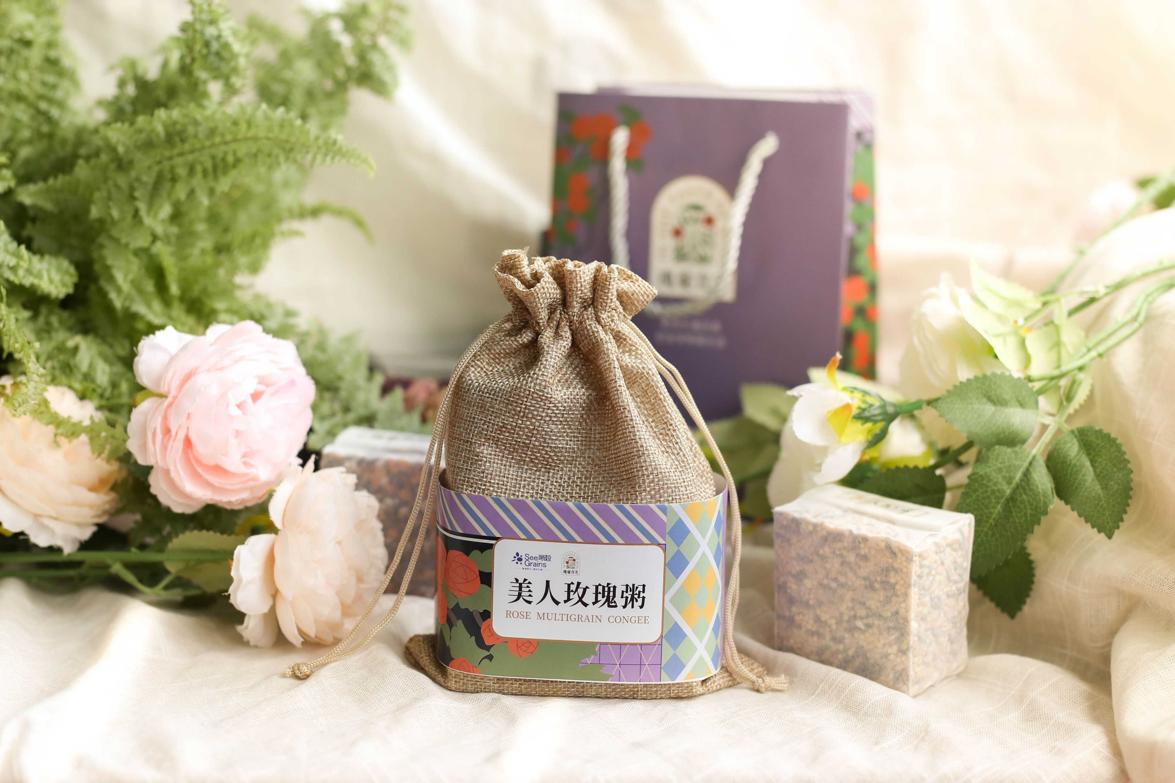美人玫瑰粥禮包：玫瑰花瓣醬X多穀米