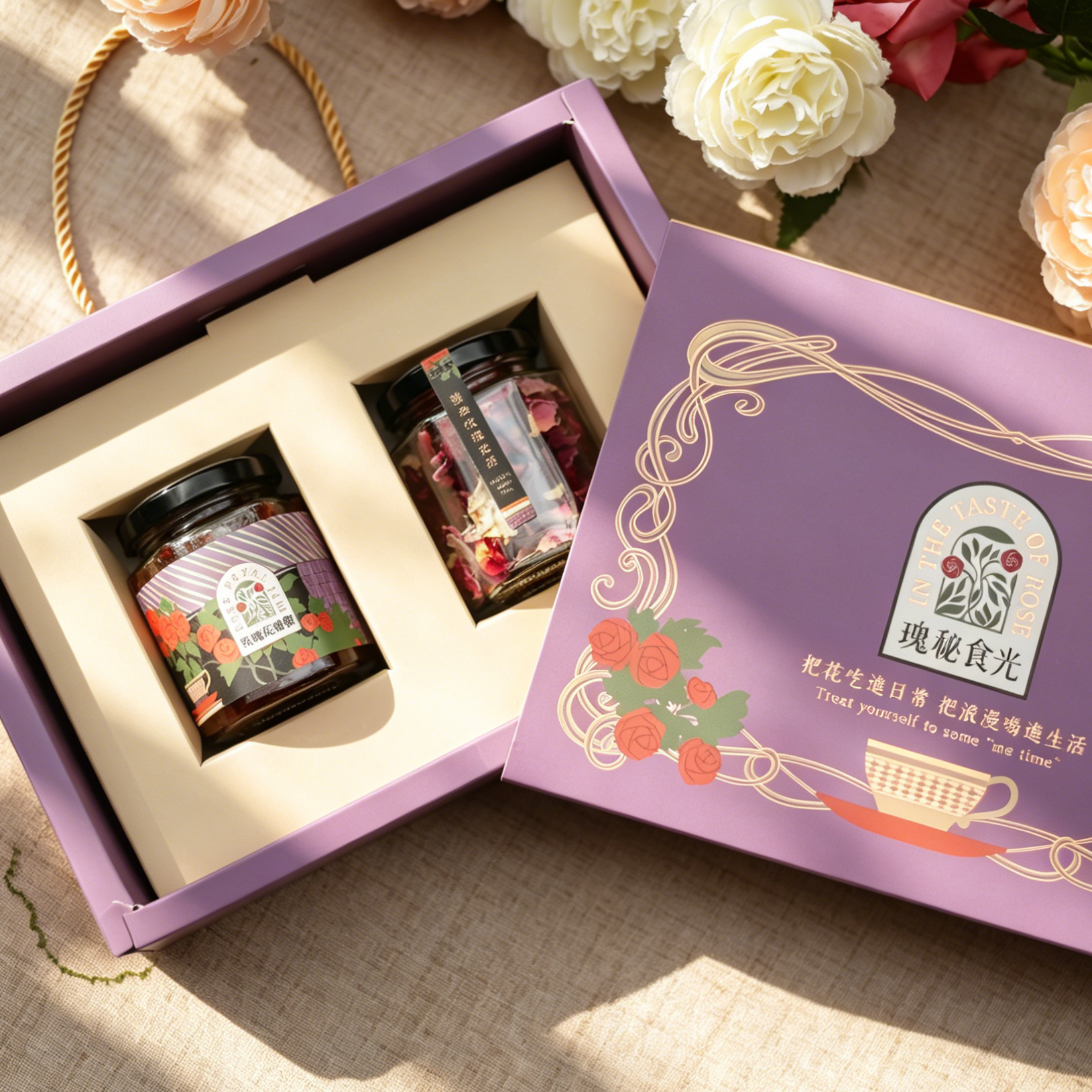 經典禮盒｜玫瑰花瓣醬+玫瑰花茶
