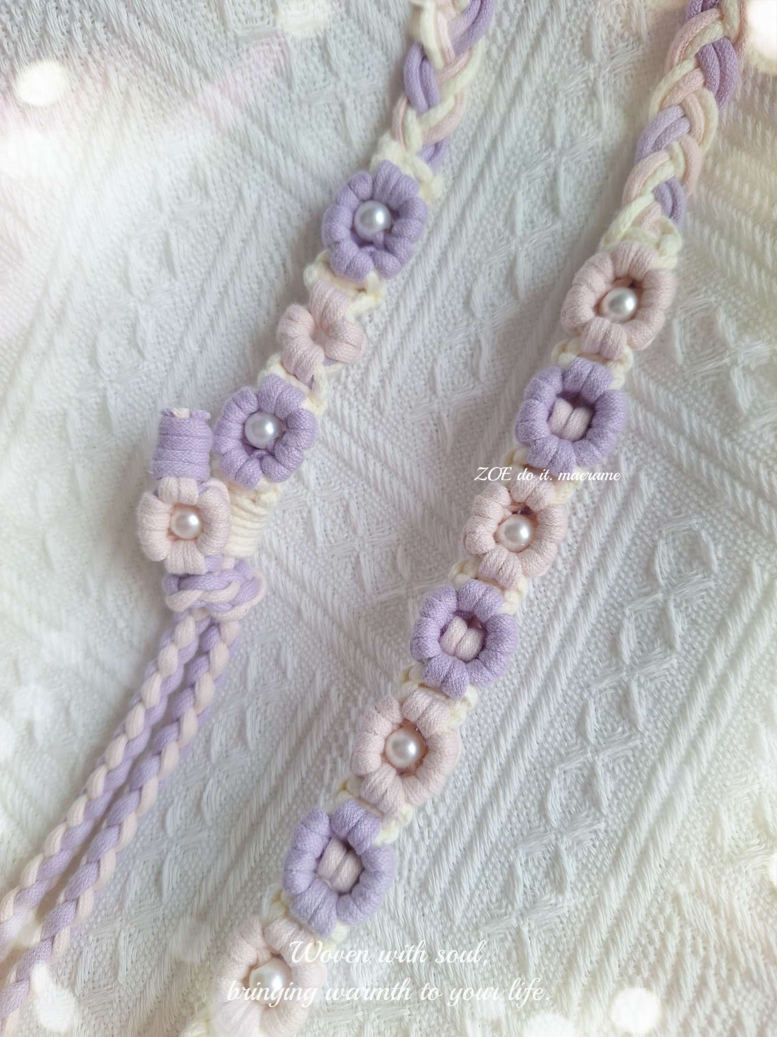 ｜粉嫩春天色｜手機繩、飲料網袋