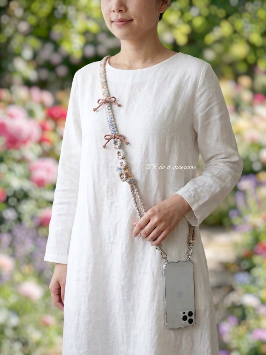 ｜手機長揹繩｜雙面花朵