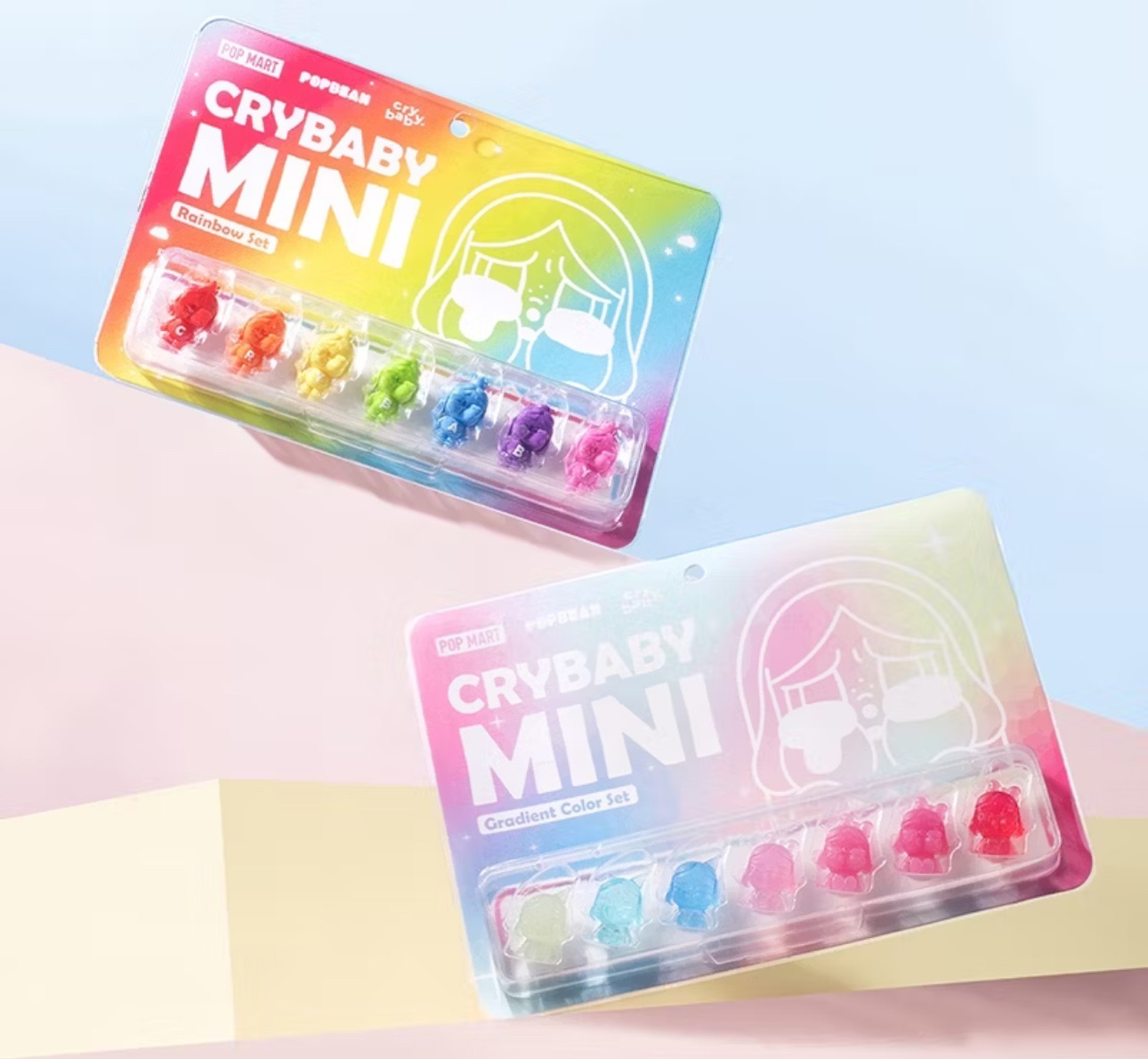 ￼【熱門爆品 現貨🔥】POP MART  泡泡萌粒CRYBABYMINI公仔 -彩虹系列套裝/漸變色系列套裝
