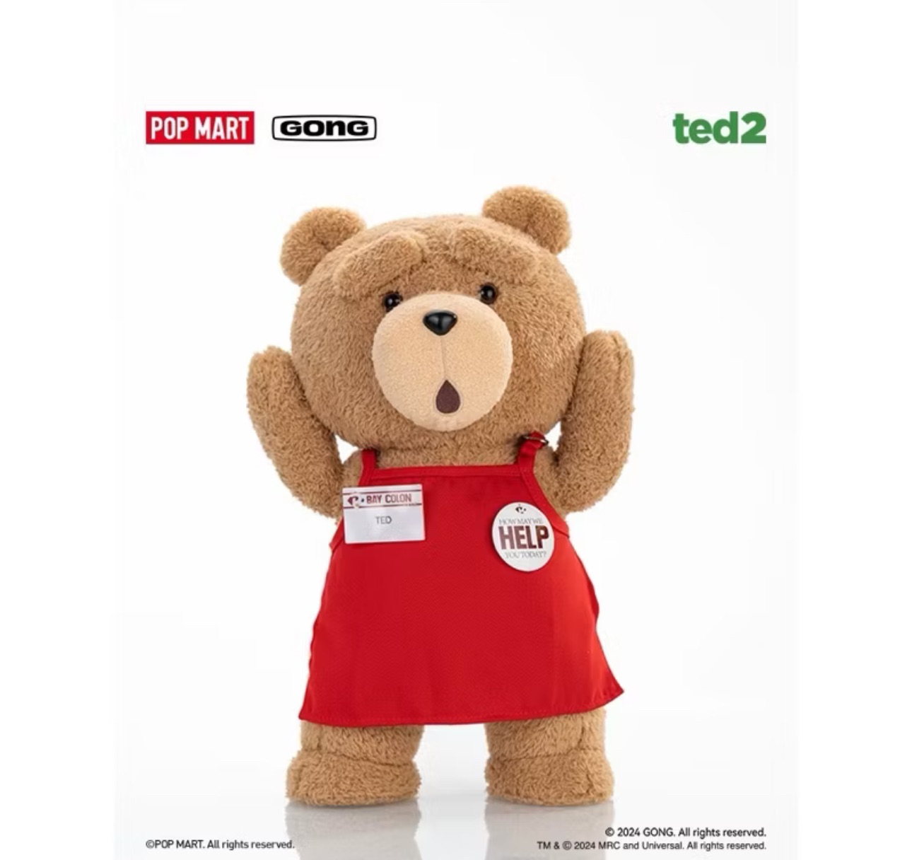 【熱門爆品 現貨在台😳】 POPMART泡泡瑪特 共鳴 ted2泰迪熊可動毛絨 30cm 熊麻吉大娃