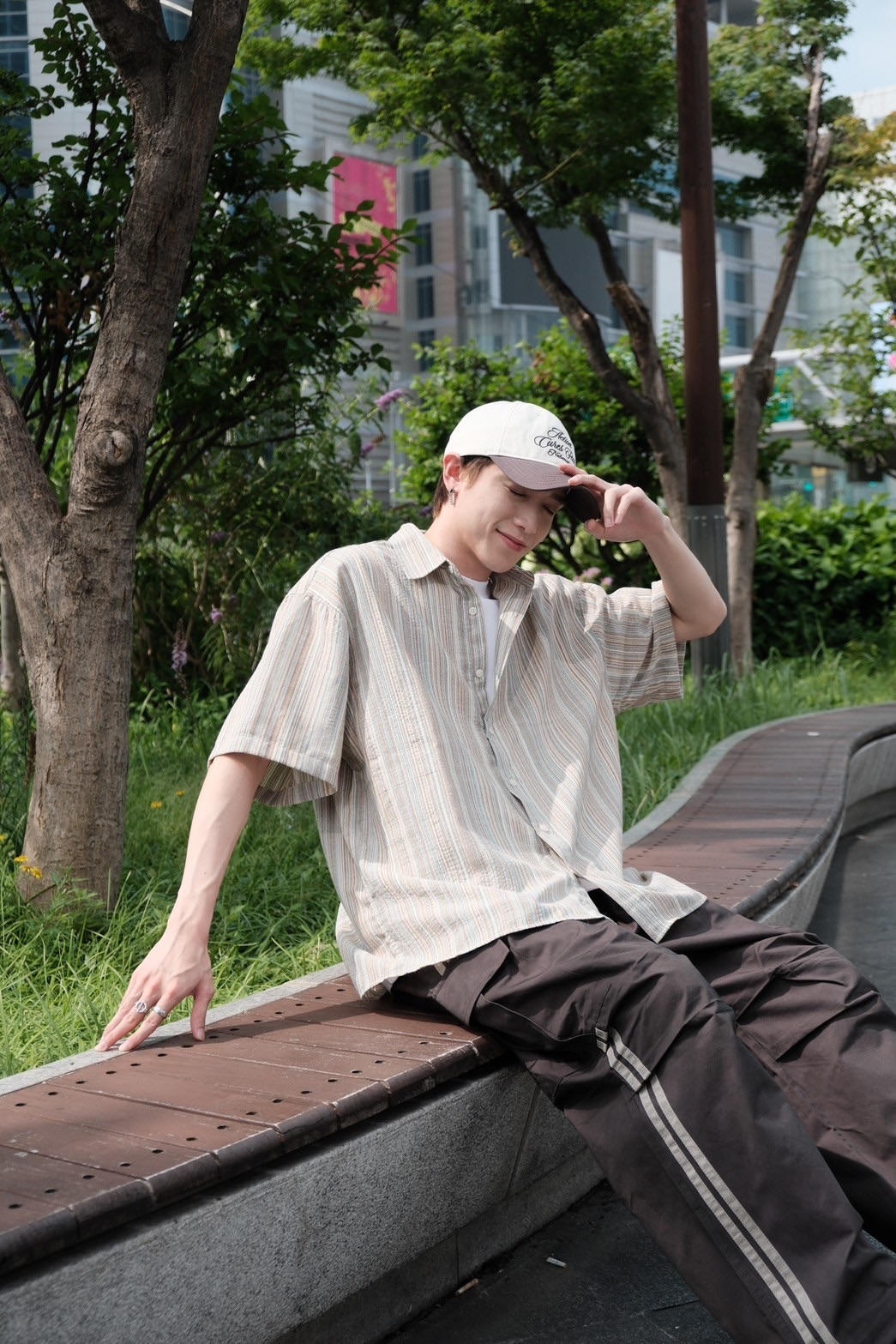 直條紋復古襯衫