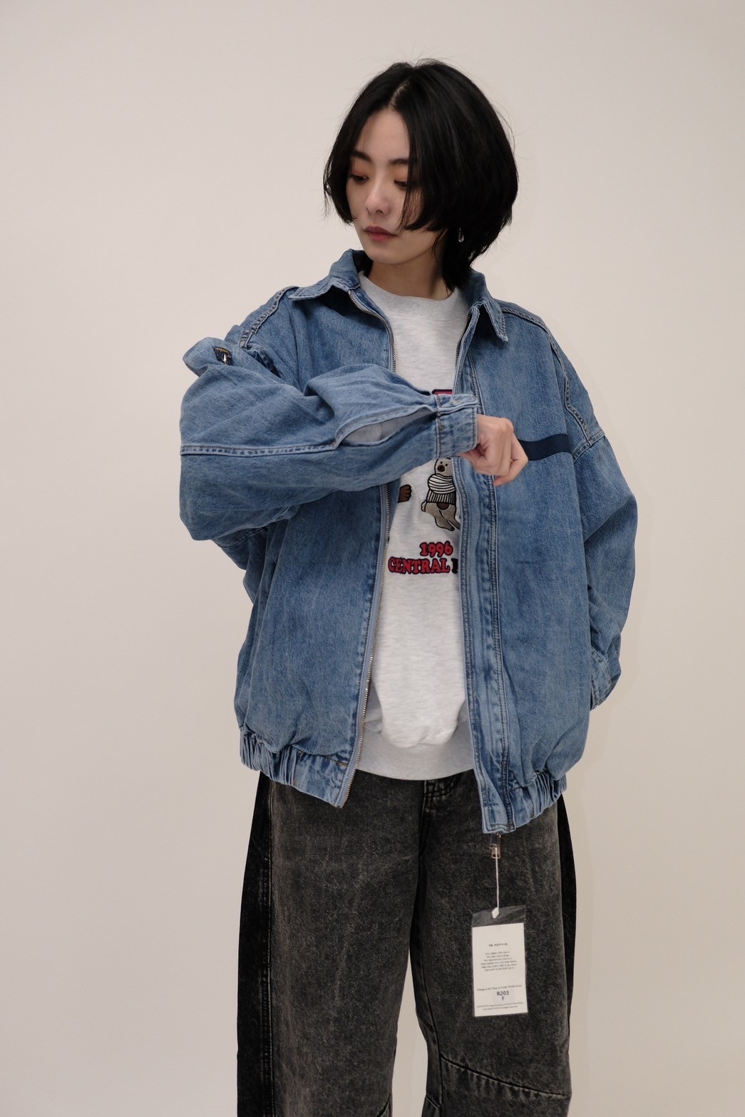 復古拉鍊牛仔外套