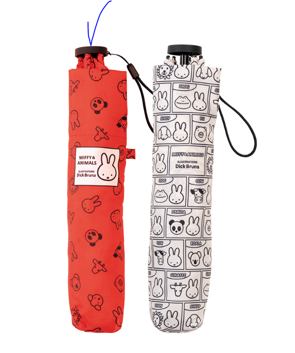 miffy＆animals 10月動物系列新品 miffy紅色款輕量折傘