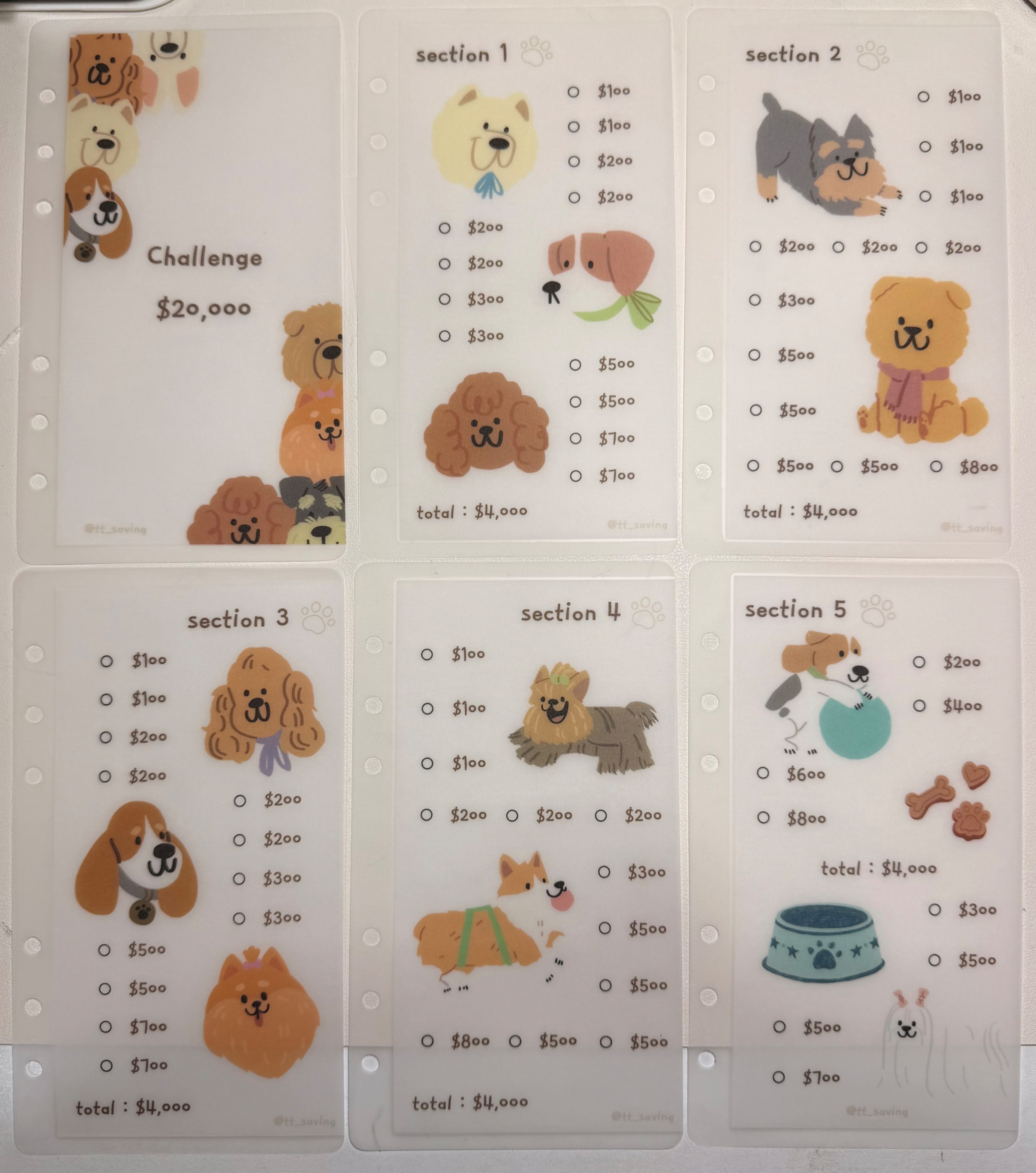 A6 2W純狗狗目標存錢袋