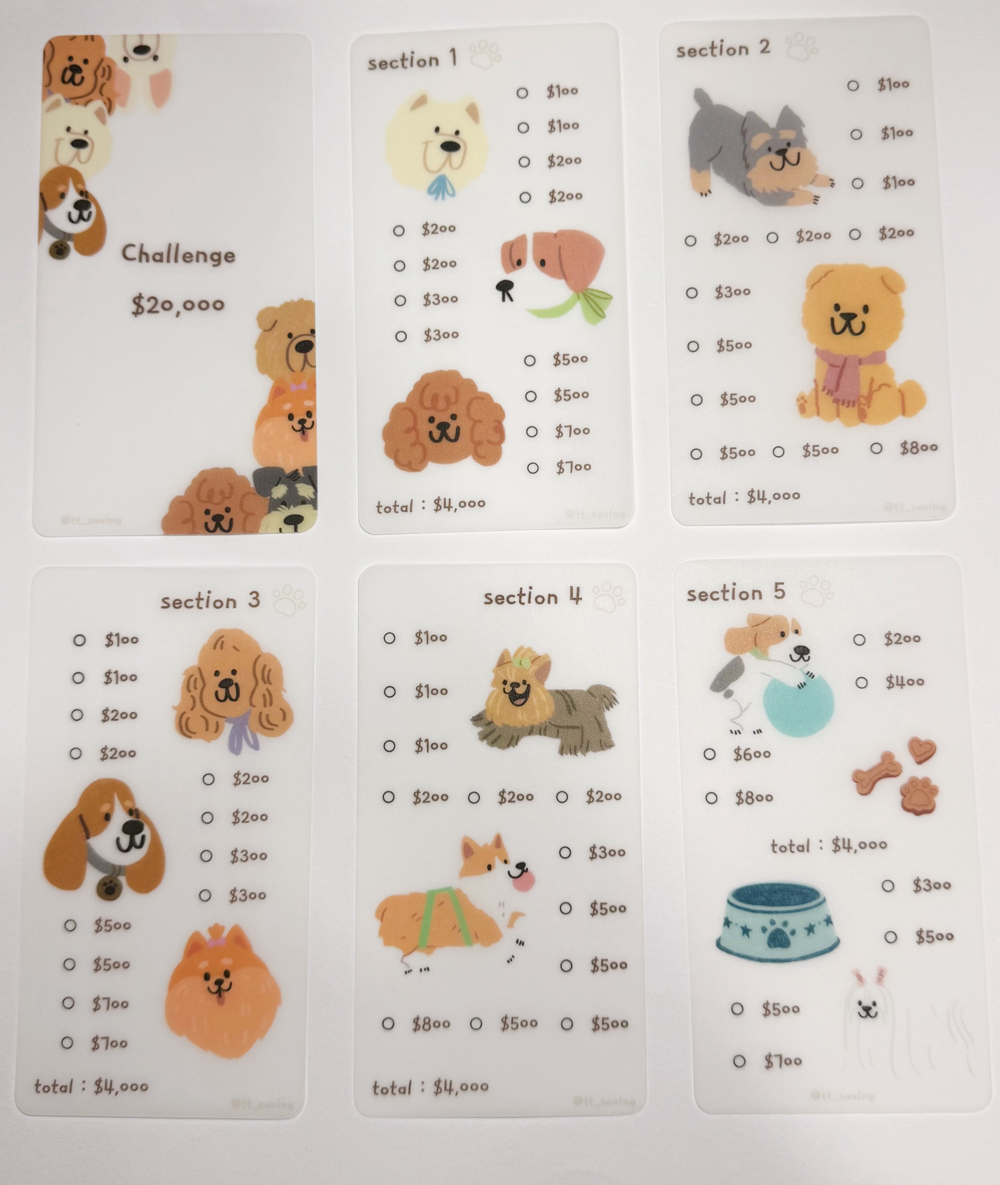 目標存錢卡（一組6入）