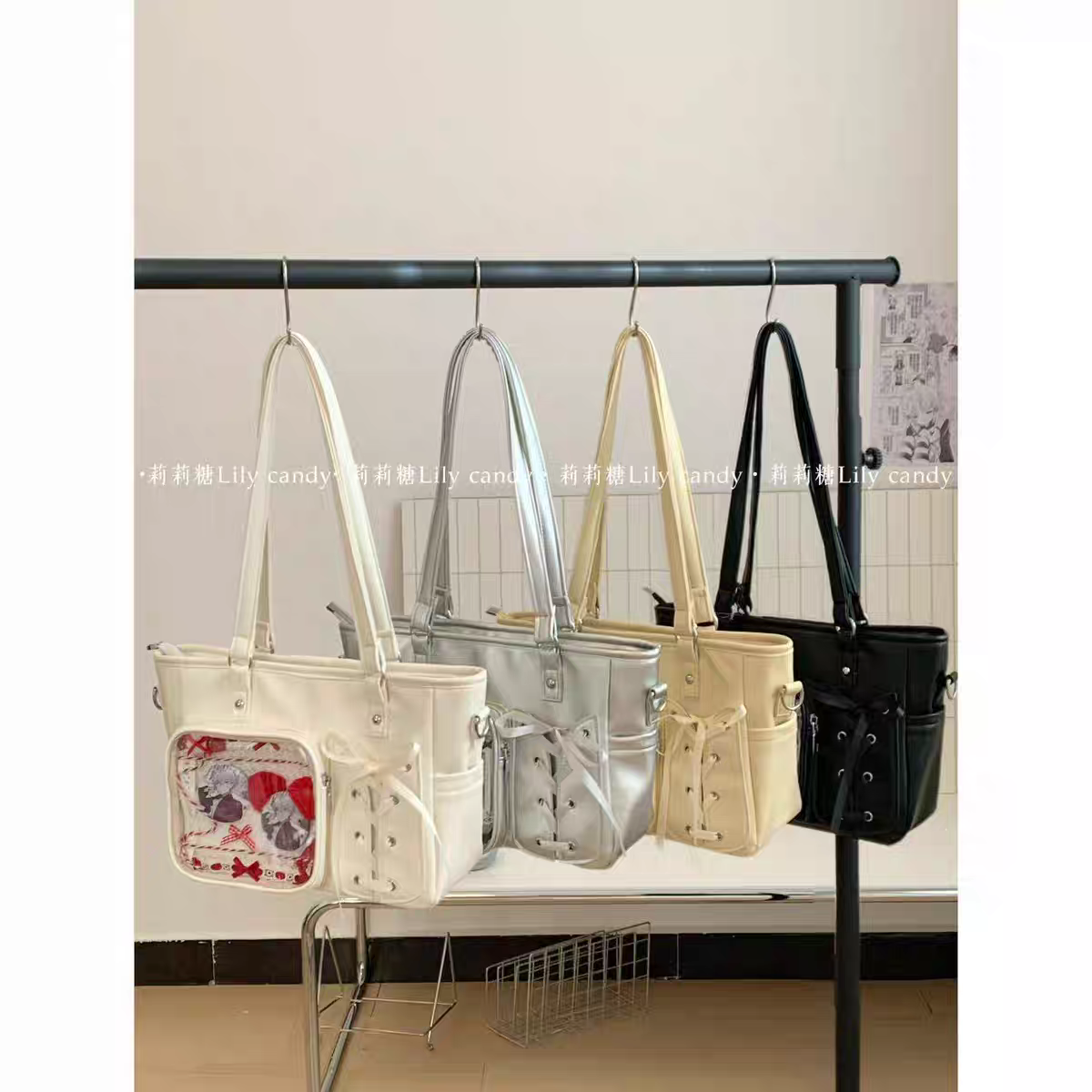 編號：65 莉莉糖最新款‼️甜美風皮質綁帶痛包