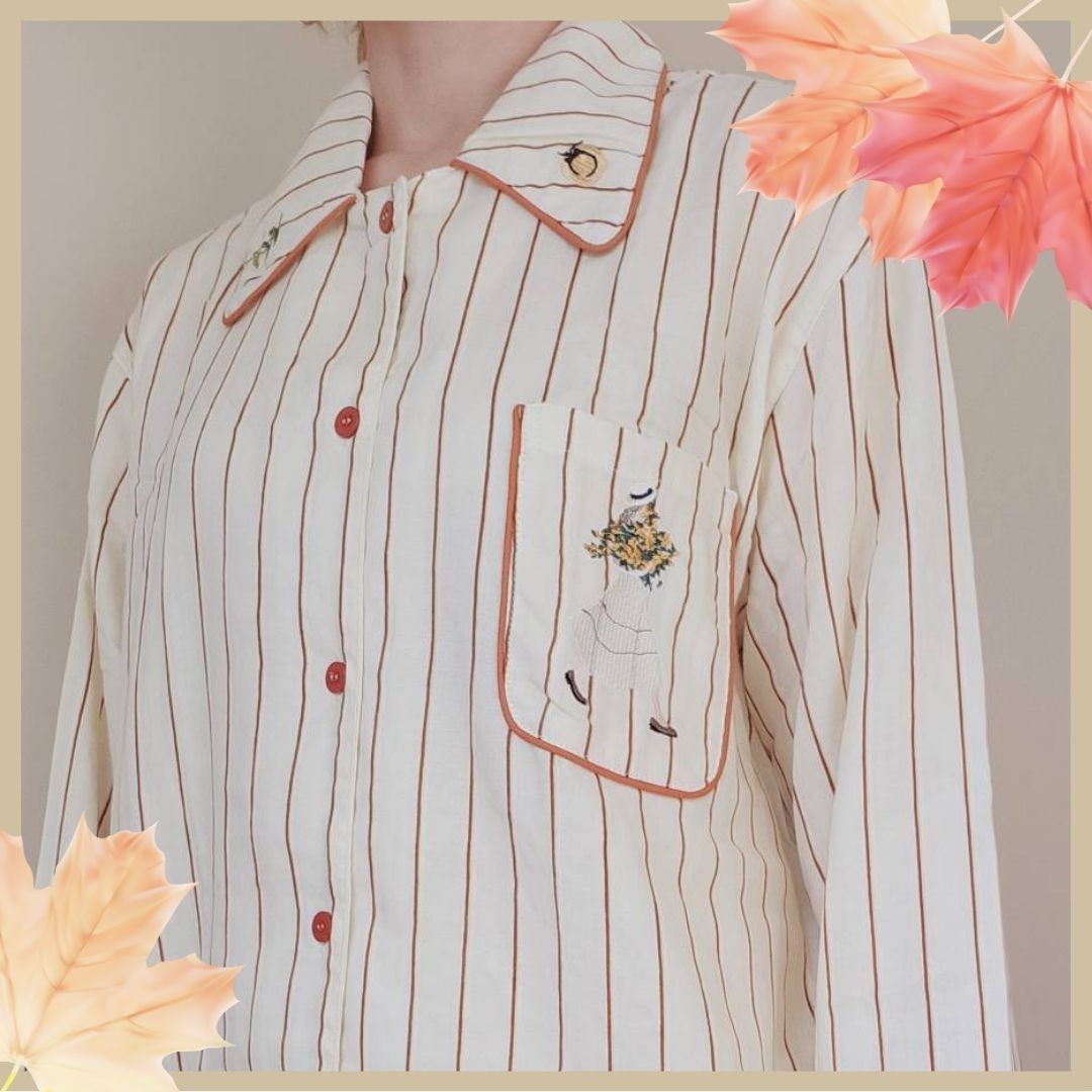 ✿ 零碼優惠 55%OFF ✿【実りの秋】田園晨光純棉睡衣套裝