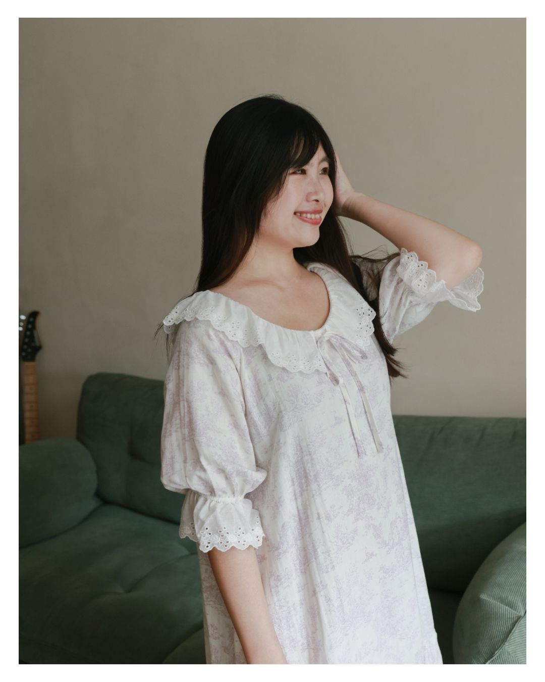 ♡ 新品上架 ♡【優しいの春】花卉蕾絲裙 藤紫
