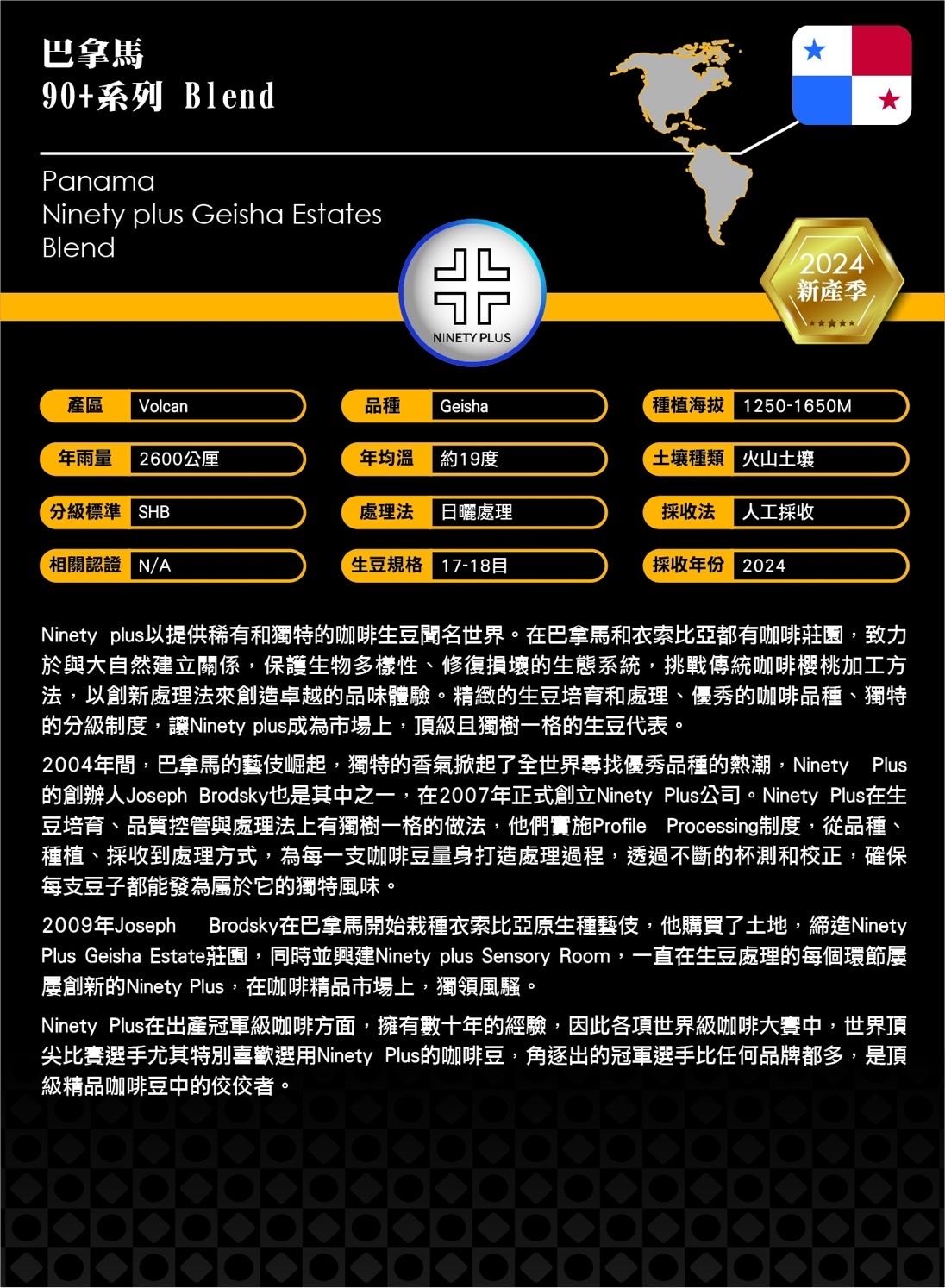 2024 巴拿馬 90+系列 藝伎 日曬 Blend 新產季