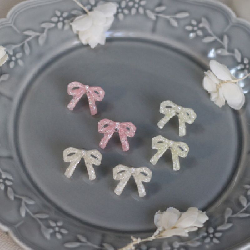 蝴蝶結 滴膠款耳環-簡約款