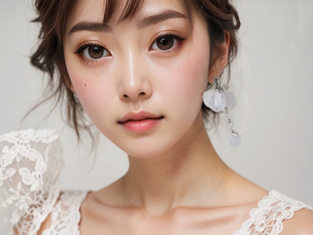 霧面花瓣珠＆滴膠草莓 耳環