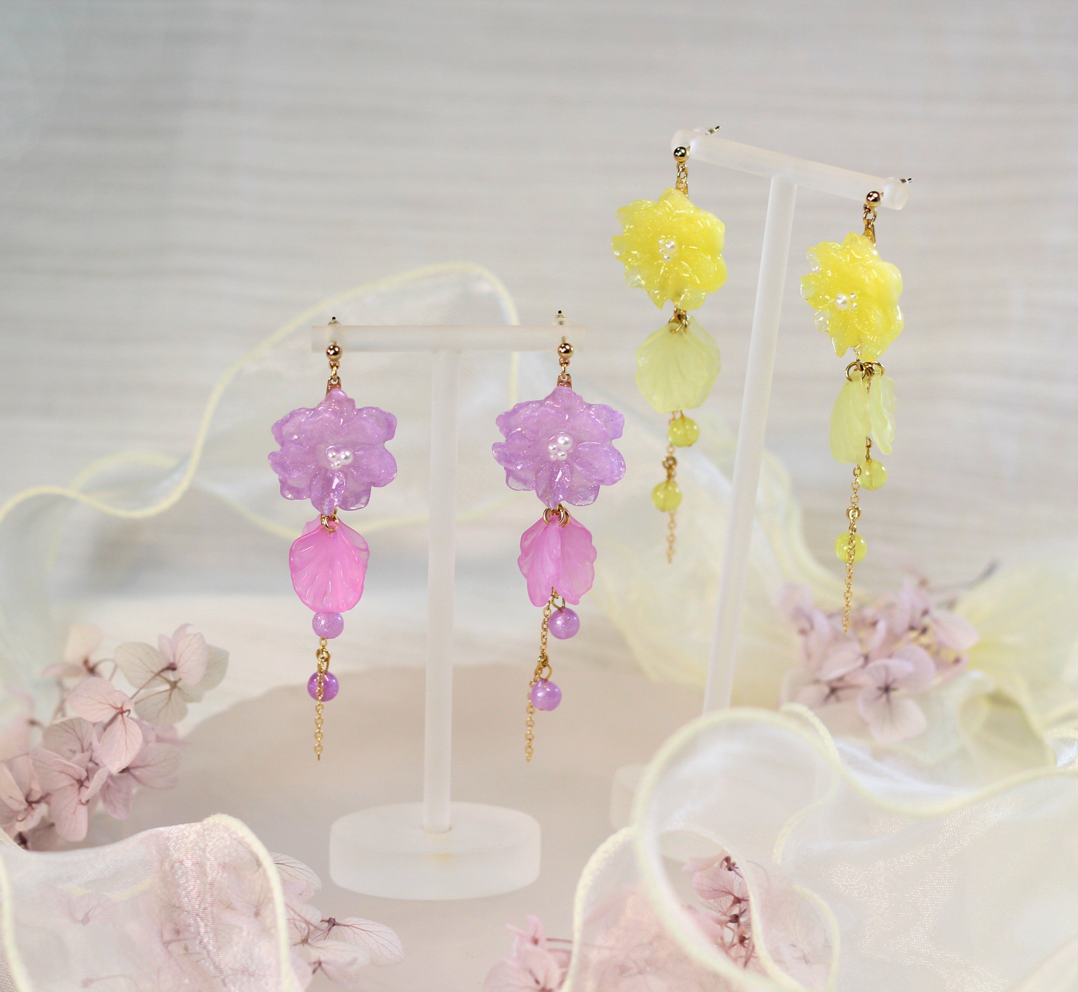 “椛椛系列”耳環 /紫色💜 /黃色💛/