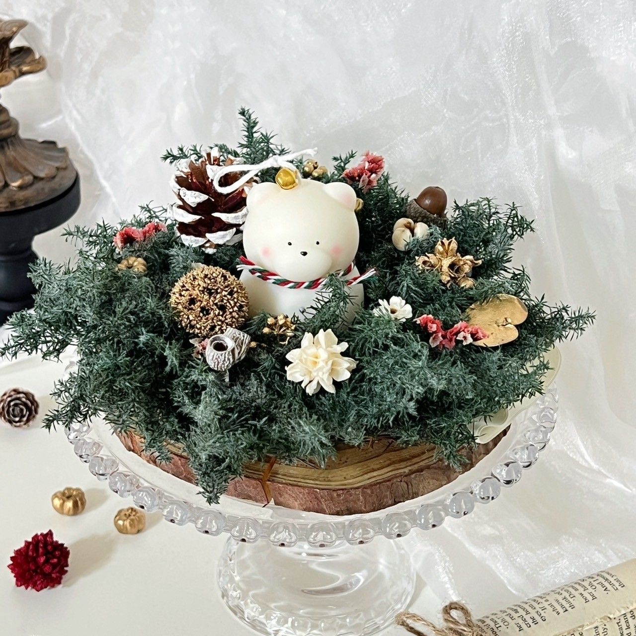 【Miss Luna 露娜小姐】聖誕禮盒 小熊雪人蠟燭  聖誕花圈 交換禮物 精油蠟燭 聖誕禮物 韓式蠟燭 擴香 聖誕