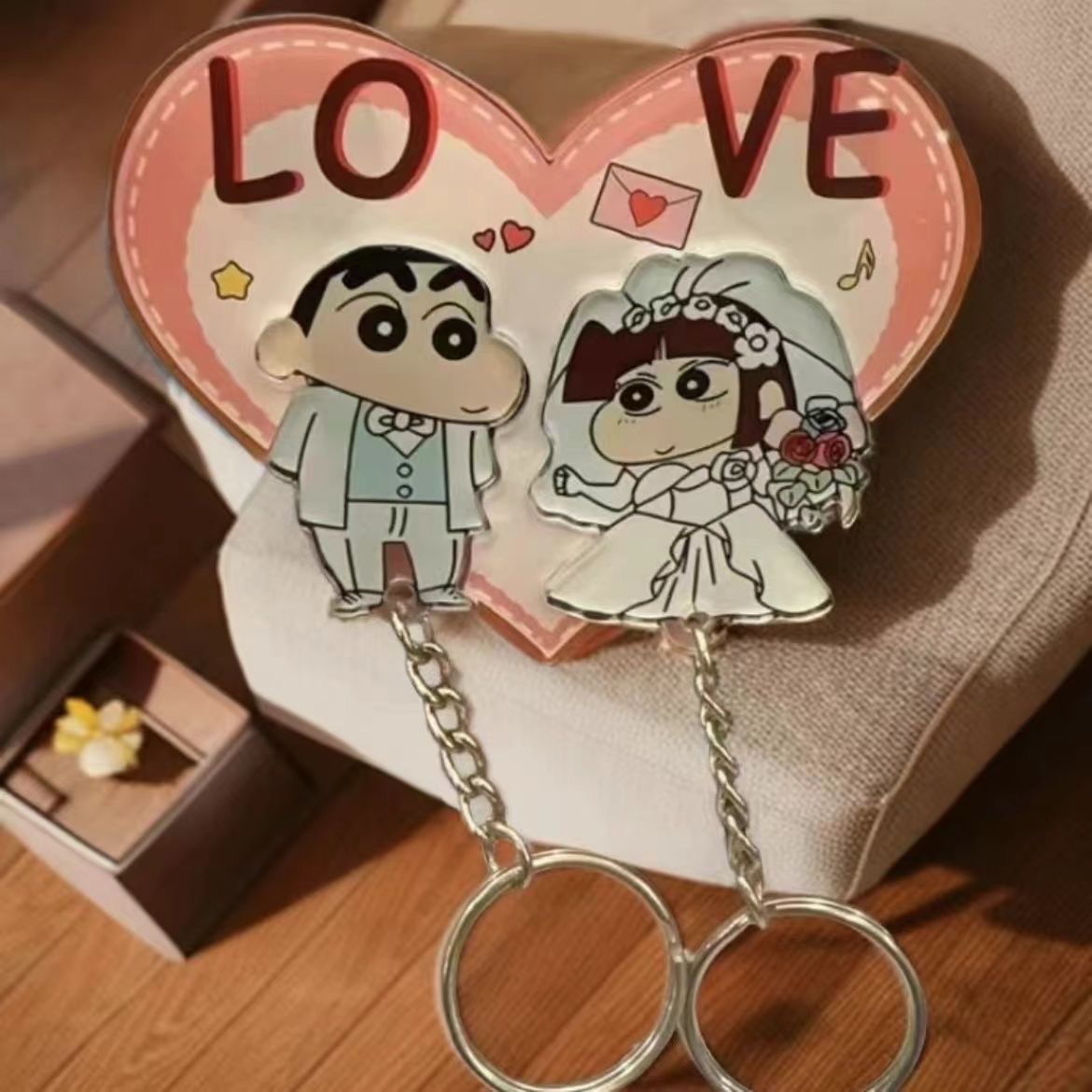 小新小愛情侶鑰匙扣