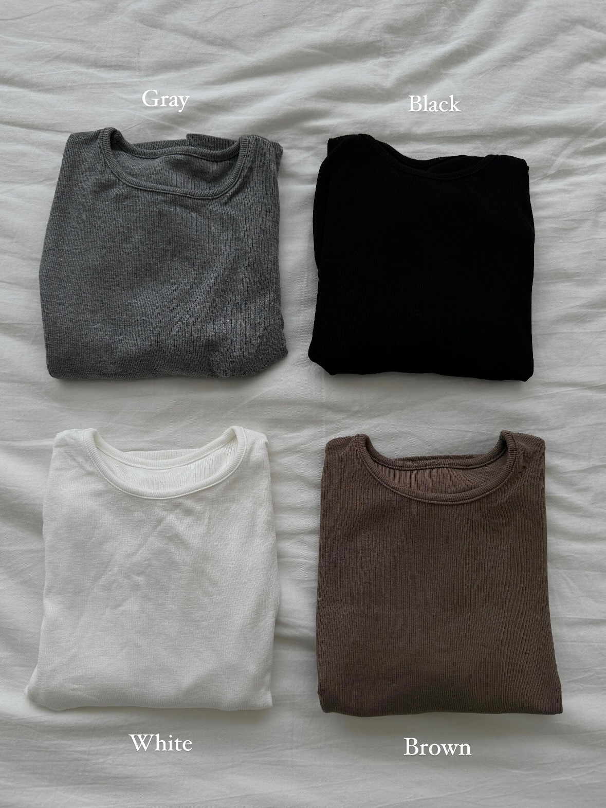 包色款🎟️基本款彈性螺紋長袖上衣