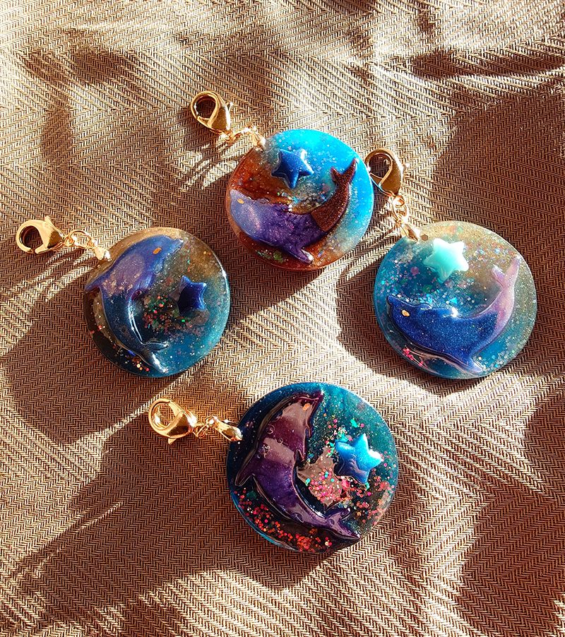 K貓工作室 手作 星之海豚系列 掛牌吊飾1