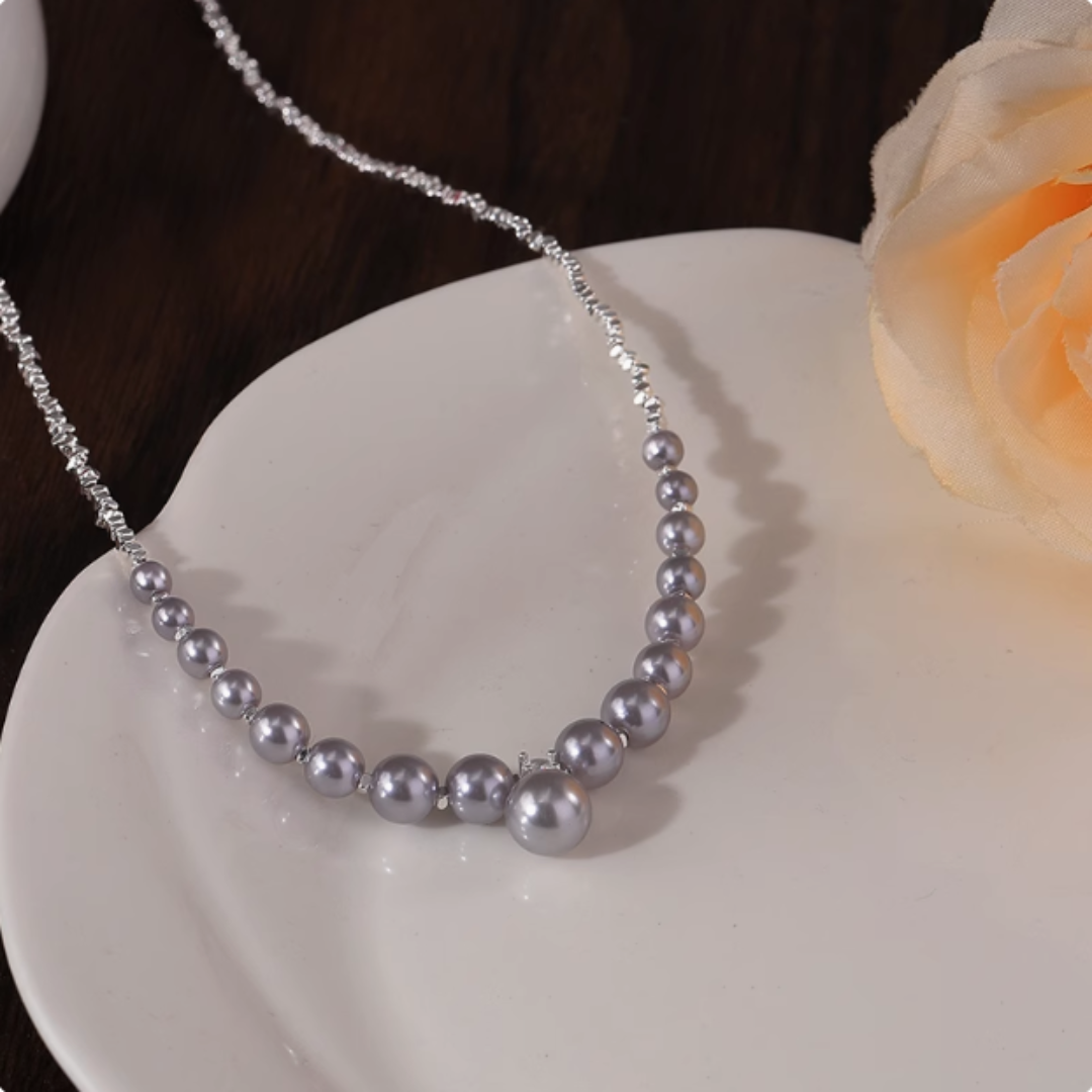 S925純銀碎銀珍珠項鍊【預購】