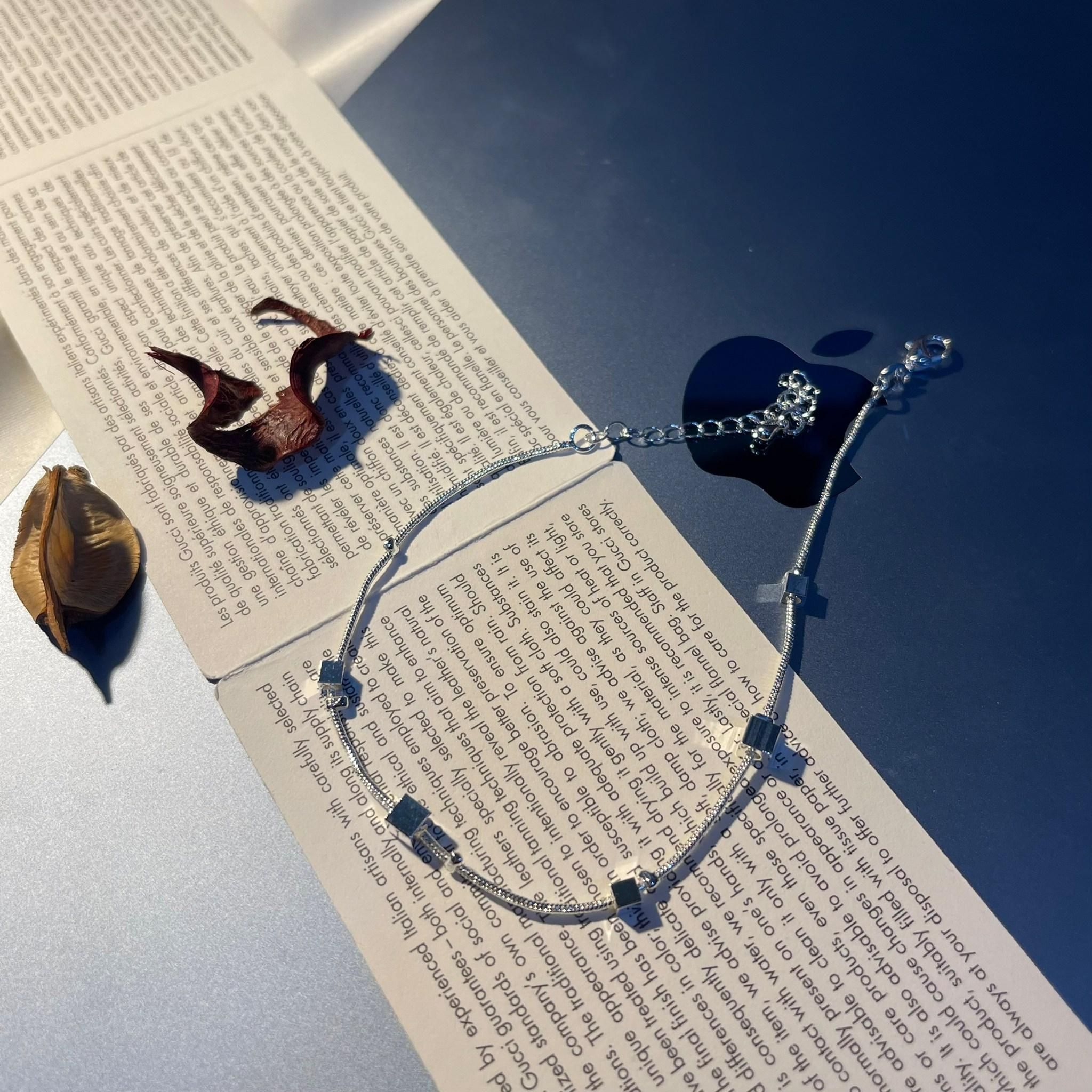 S925純銀韓版簡約方形手/腳鍊【預購】