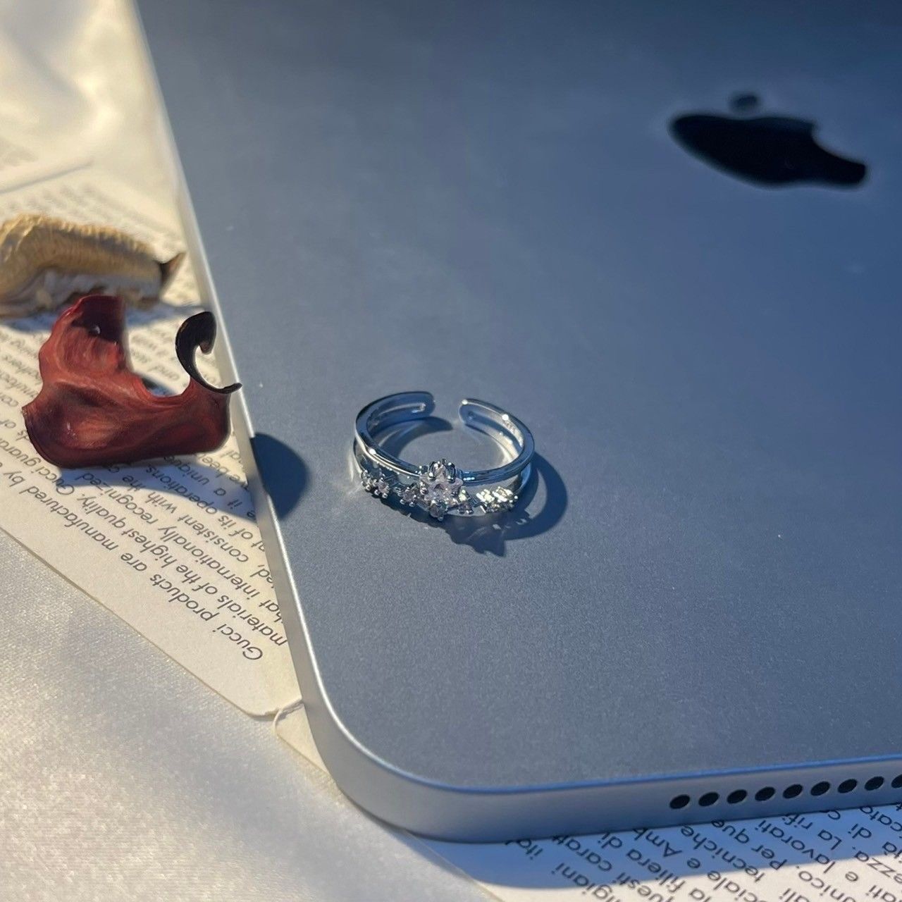 韓式星星雙層銀戒指【預購】