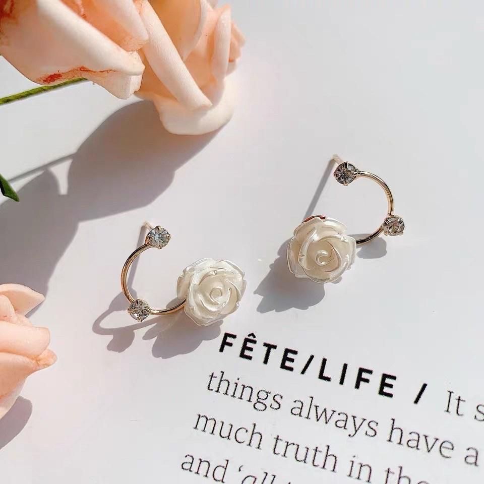 S925銀針小香風精緻山茶花耳環【預購】