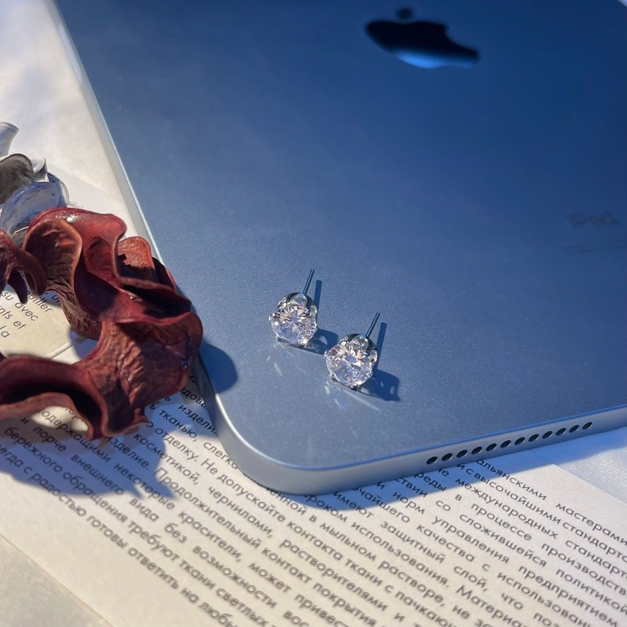 S925銀針超高級一粒鑽超閃耳針【預購】