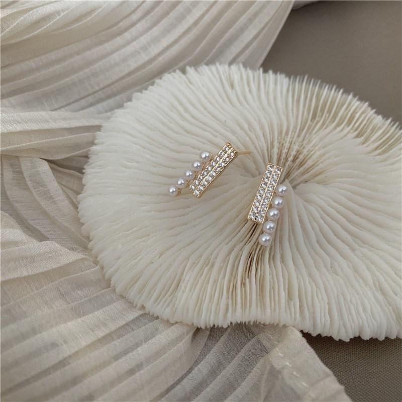 S925銀針百搭一字鑲鑽耳環【預購】