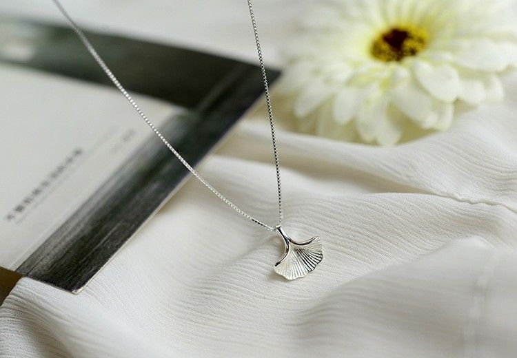 S925純銀文藝銀杏葉子項鍊【預購】