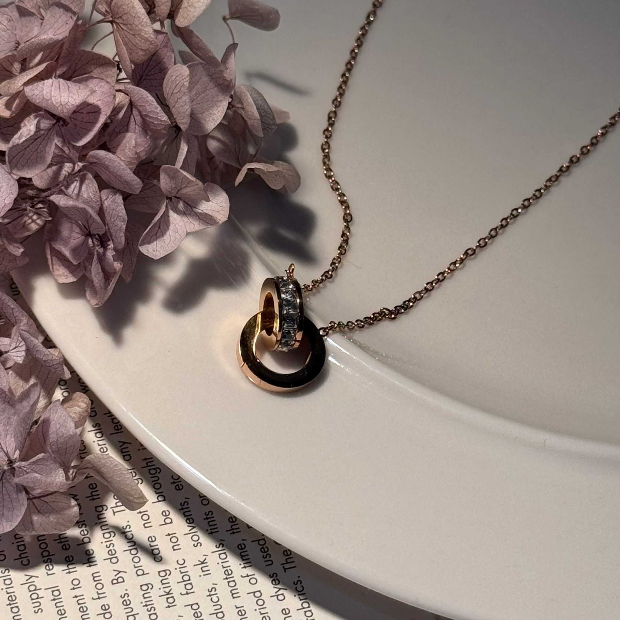 鈦鋼 設計感羅馬雙環項鏈【預購】