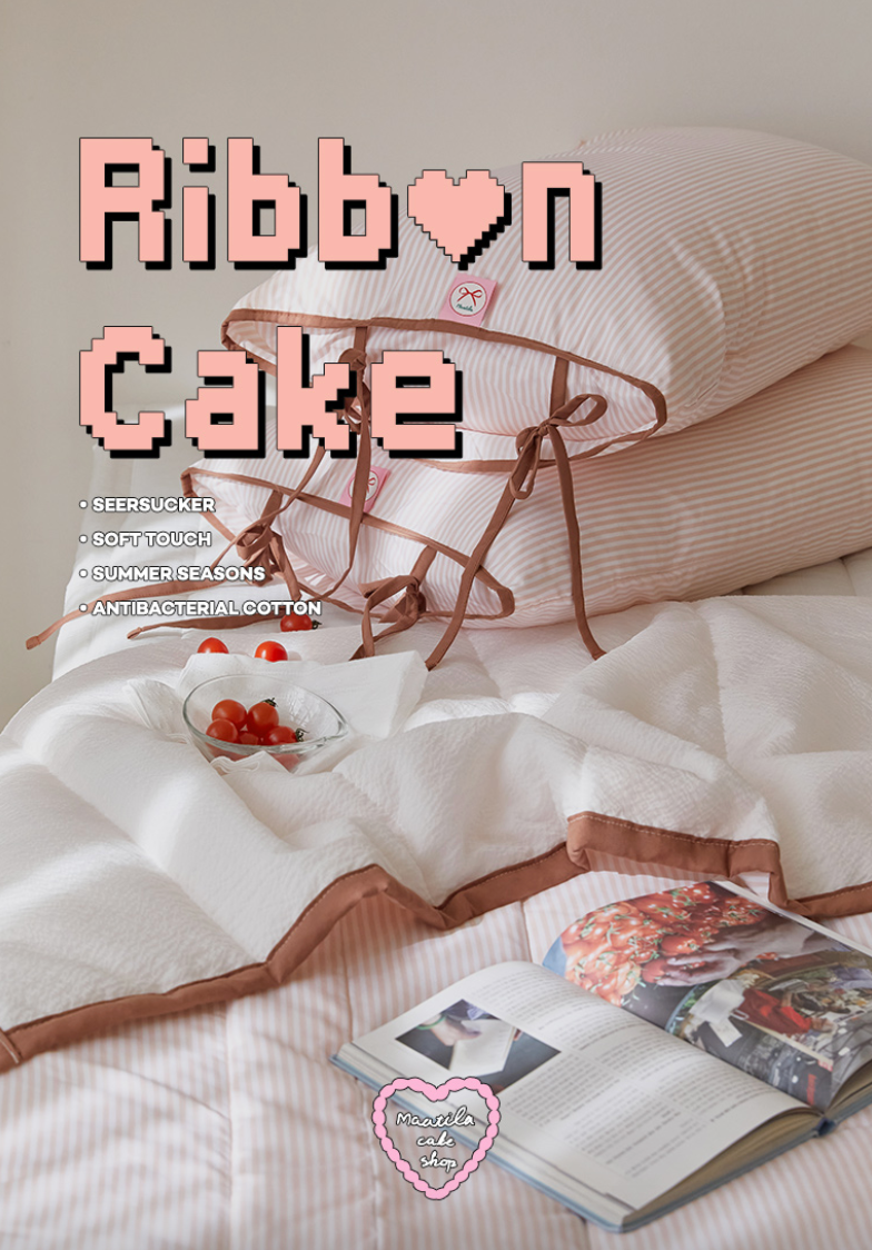 薄被系列 - 蝴蝶結蛋糕款 雪花泡泡紗雙面夏季被