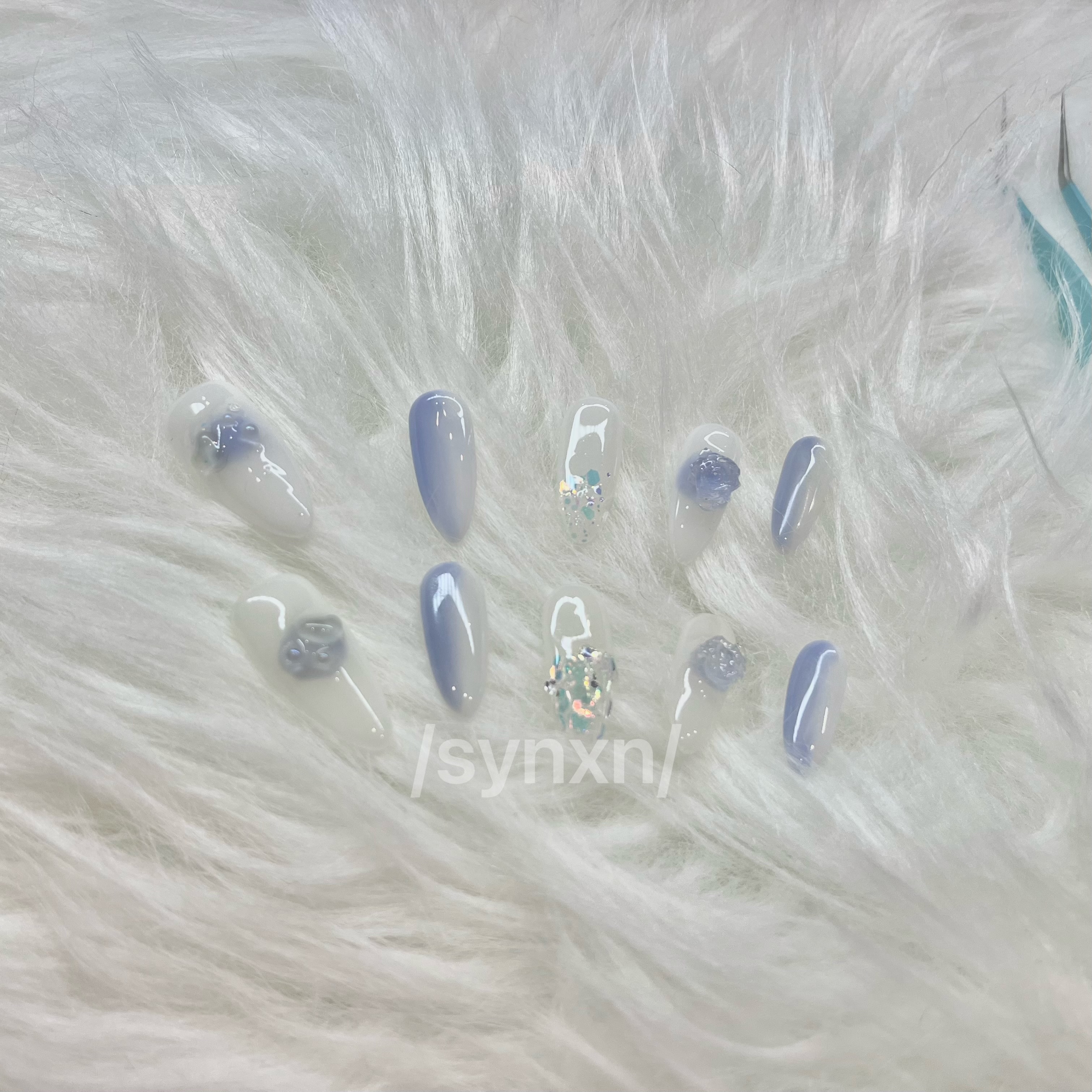 🤍清新愛藍-米漾穿戴甲